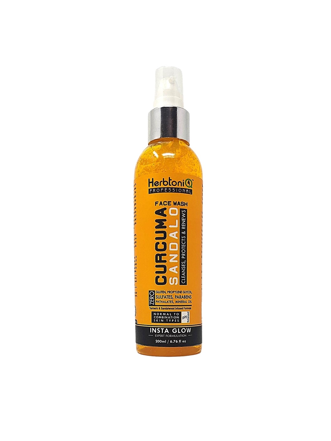 

Herbtoniq Professional Insta Glow Curcuma Sandalo Face Wash 200 ml, Orange