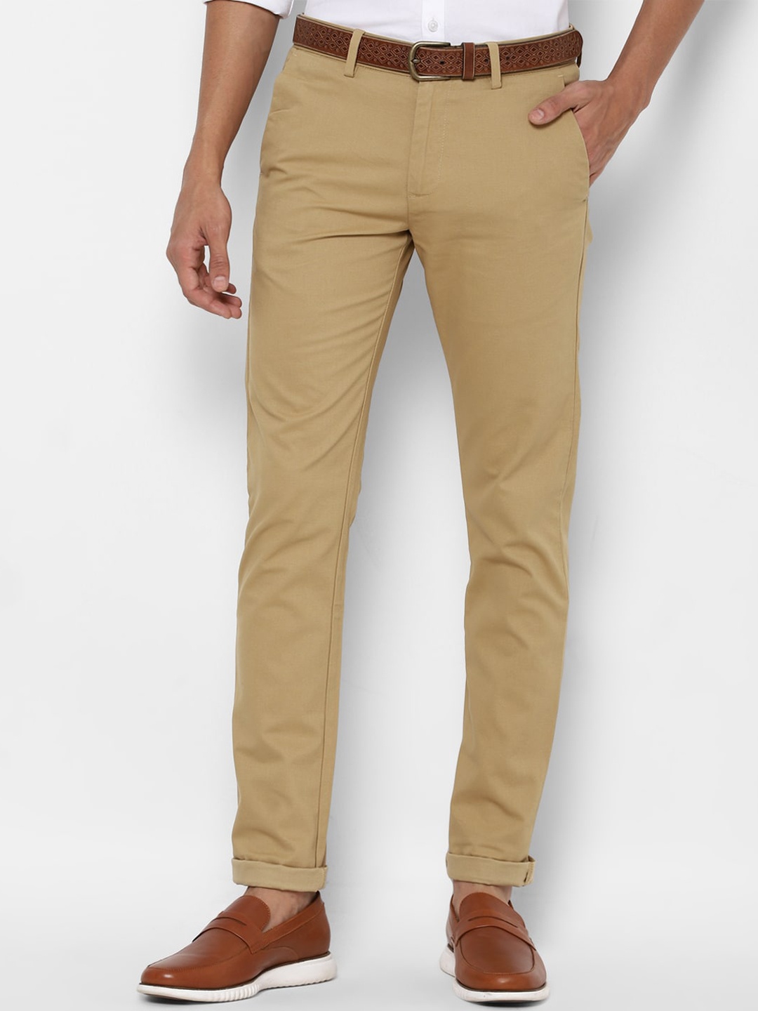 

Allen Solly Men Khaki Slim Fit Formal Chinos Trousers