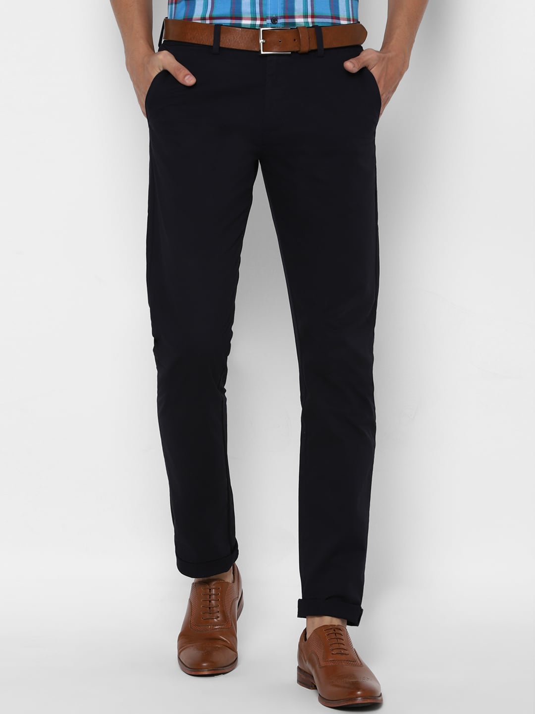 

Allen Solly Men Black Slim Fit Trousers