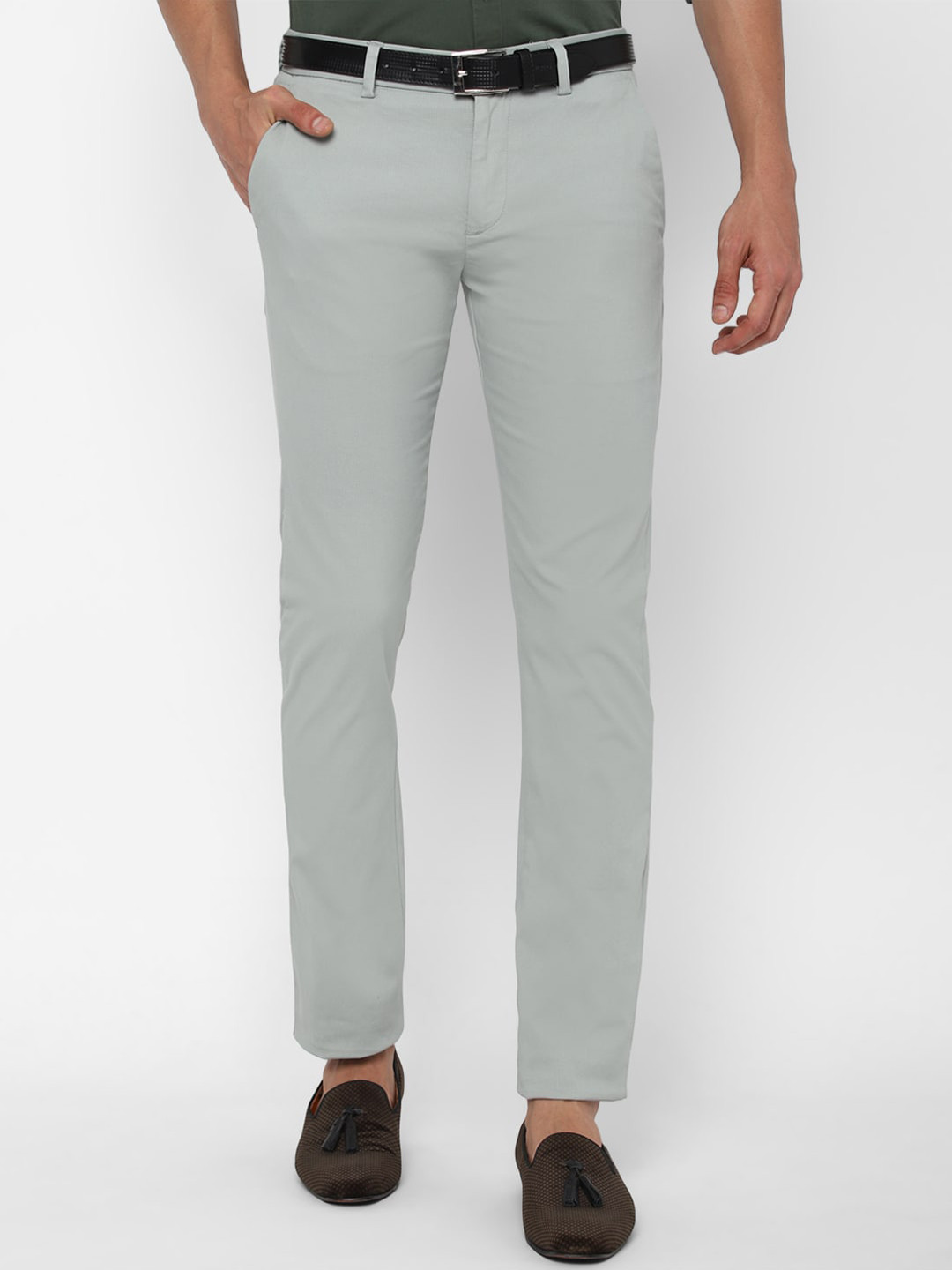 

Allen Solly Men Grey Slim Fit Formal Trousers