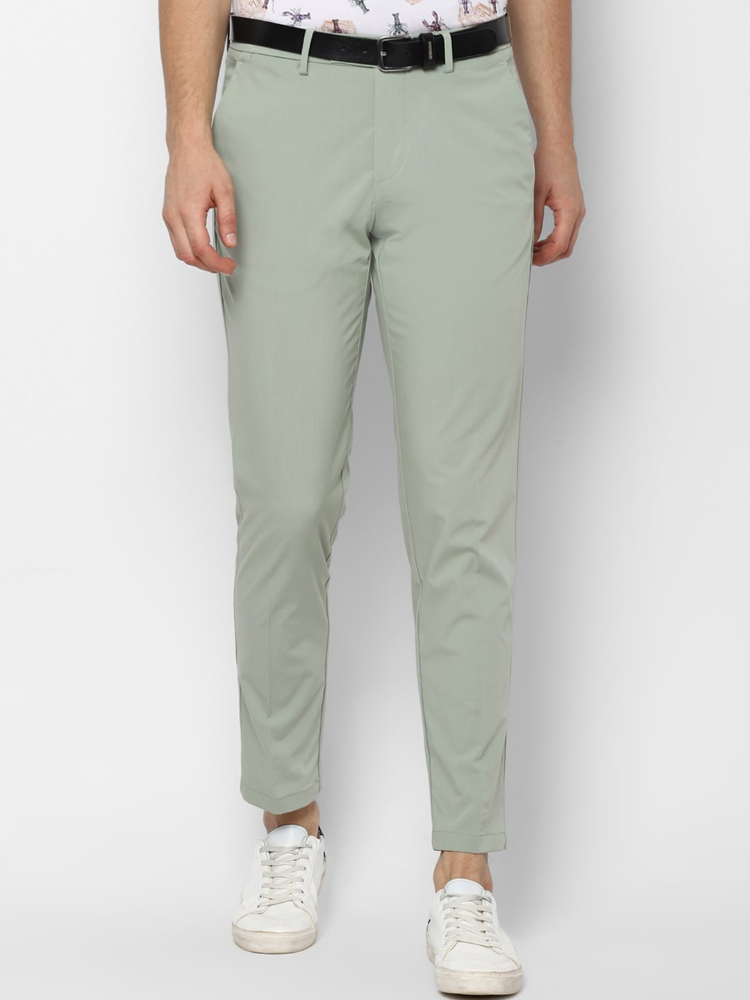 

Allen Solly Men Green Solid Slim Fit Trousers