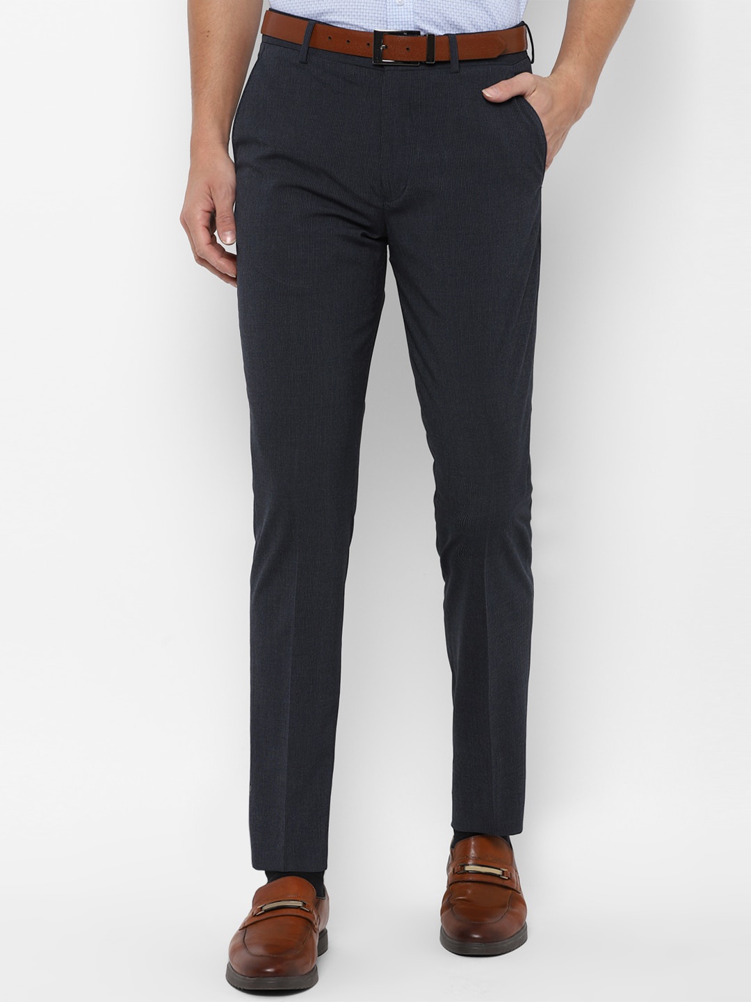 

Louis Philippe Men Navy Blue Slim Fit Trousers