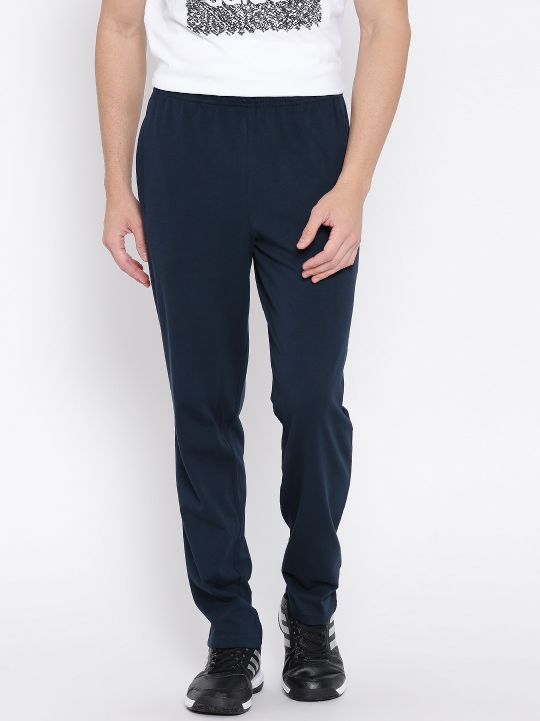 

ADIDAS Navy ESS SJ Tapered Fit Track Pants, Navy blue