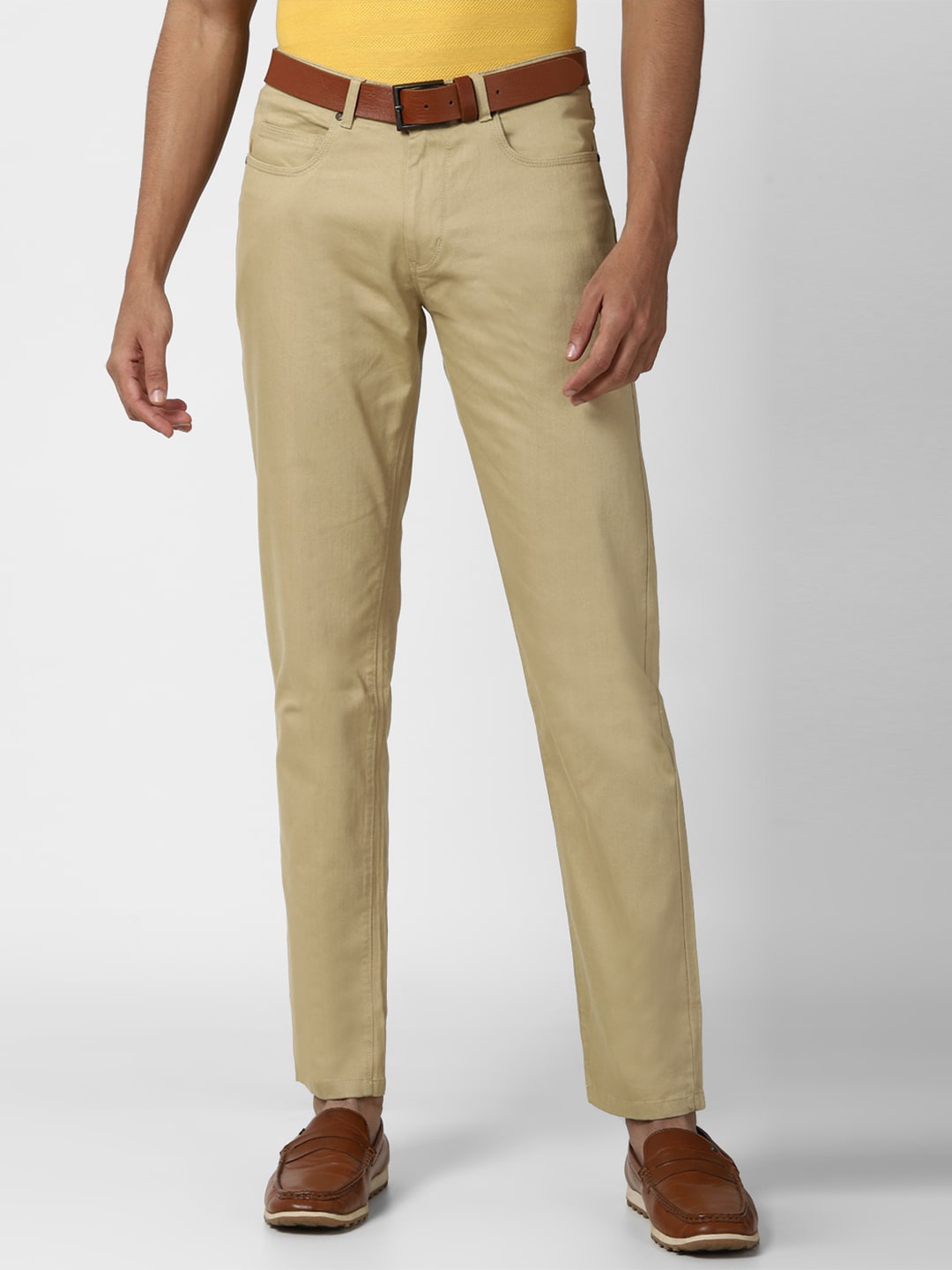 

Peter England Casuals Men Khaki Solid Skinny Fit Chinos Trousers