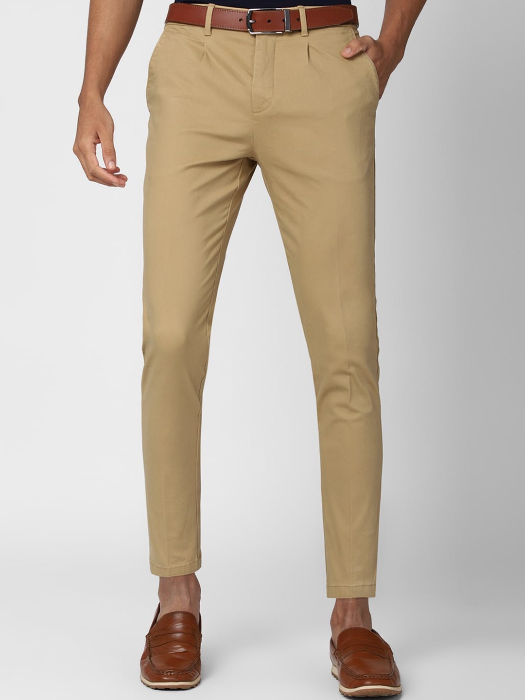 

Peter England Casuals Men Khaki Slim Fit Trousers