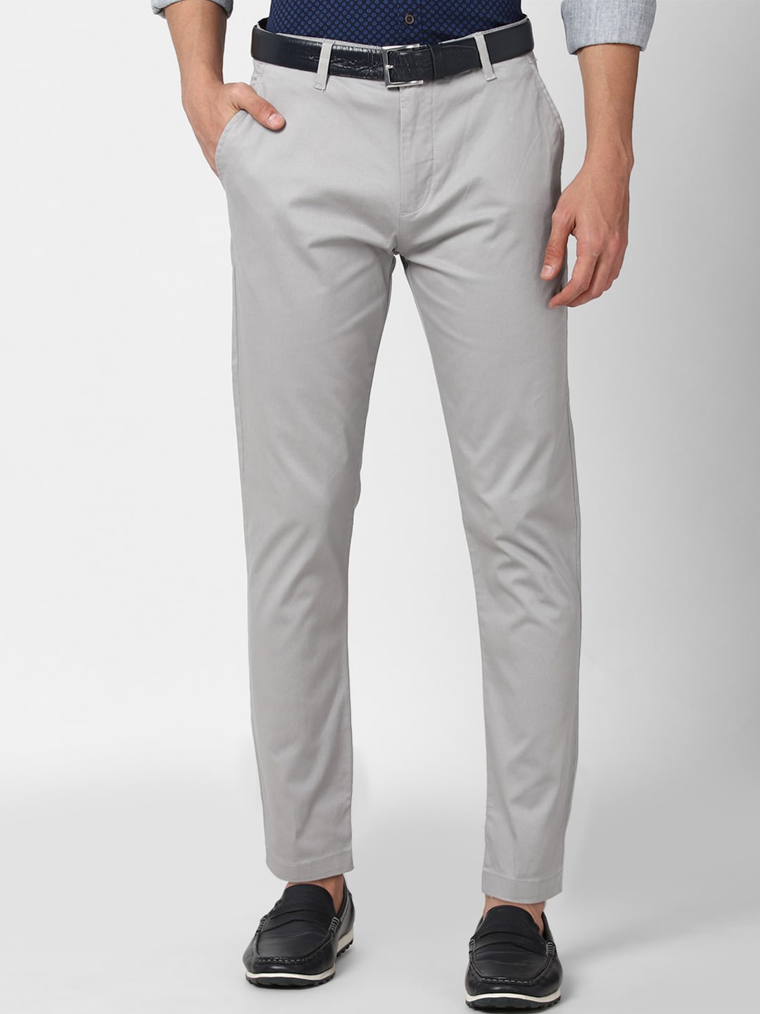 

Peter England Casuals Men Grey Slim Fit Trousers