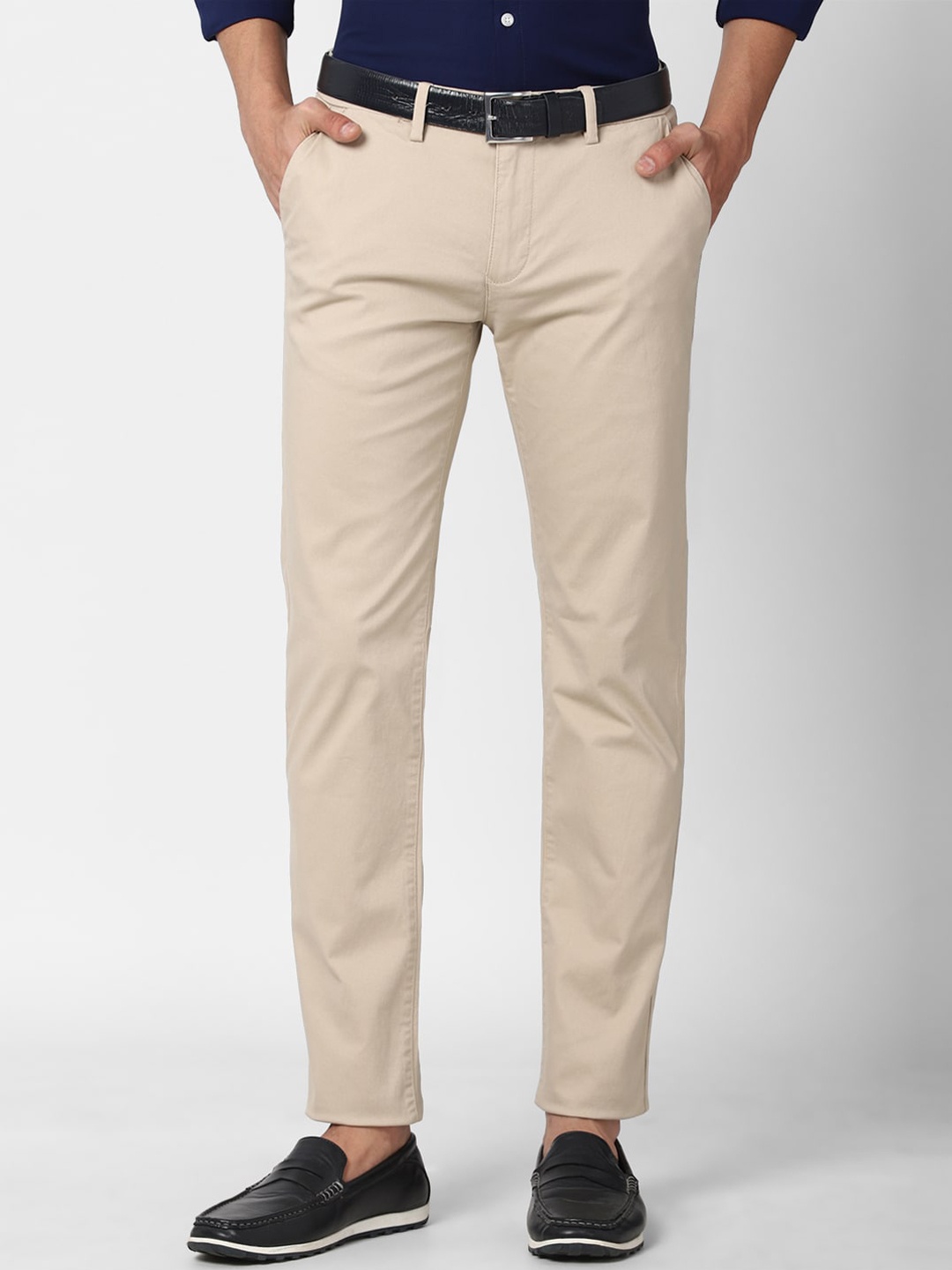 

Peter England Casuals Men Beige Slim Fit Trousers