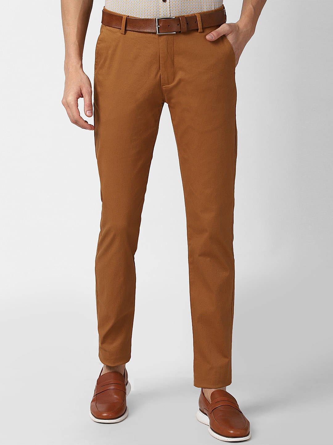 

Peter England Casuals Men Brown Slim Fit Trousers