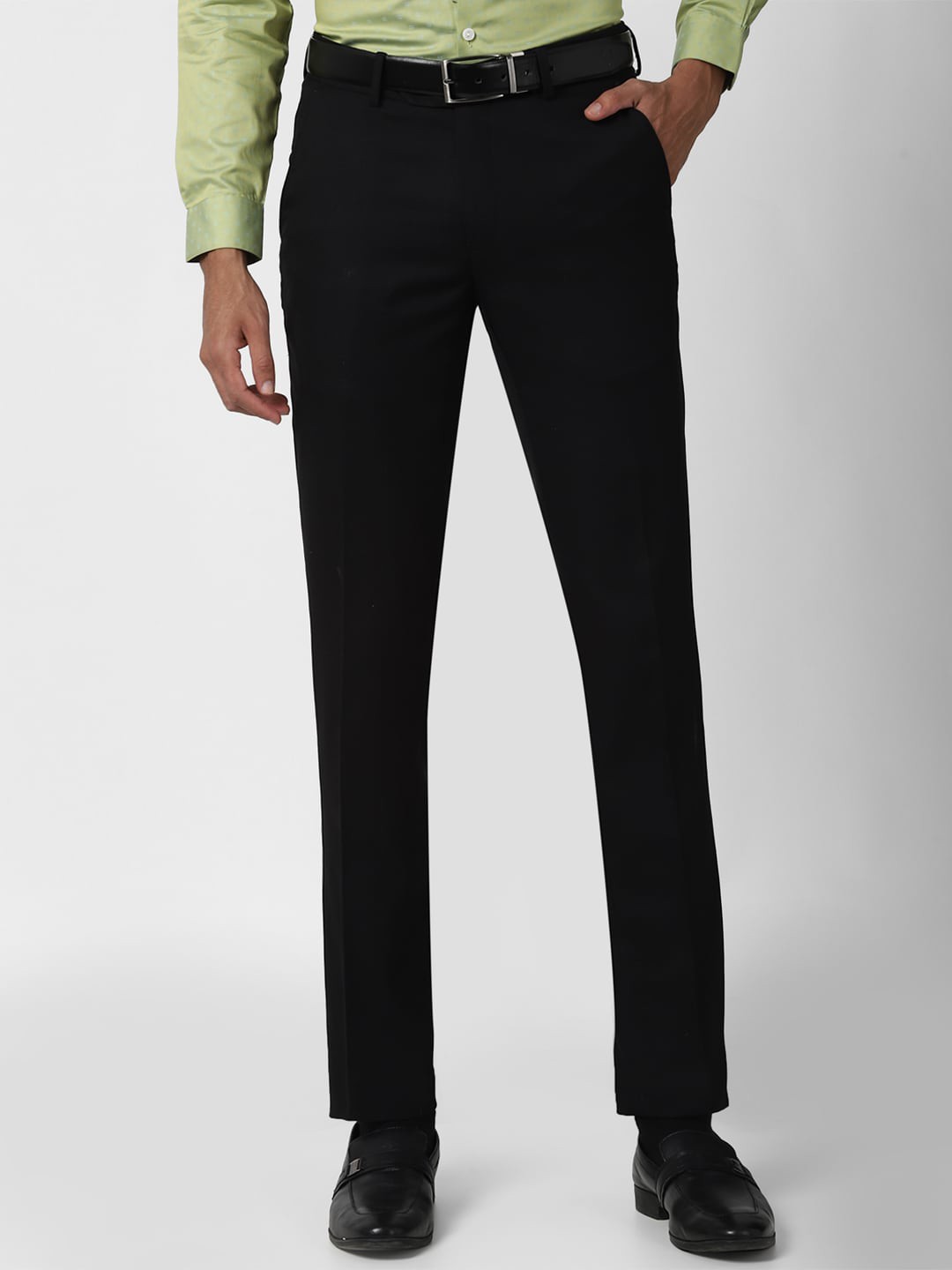 

Peter England Elite Men Black Slim Fit Formal Trousers