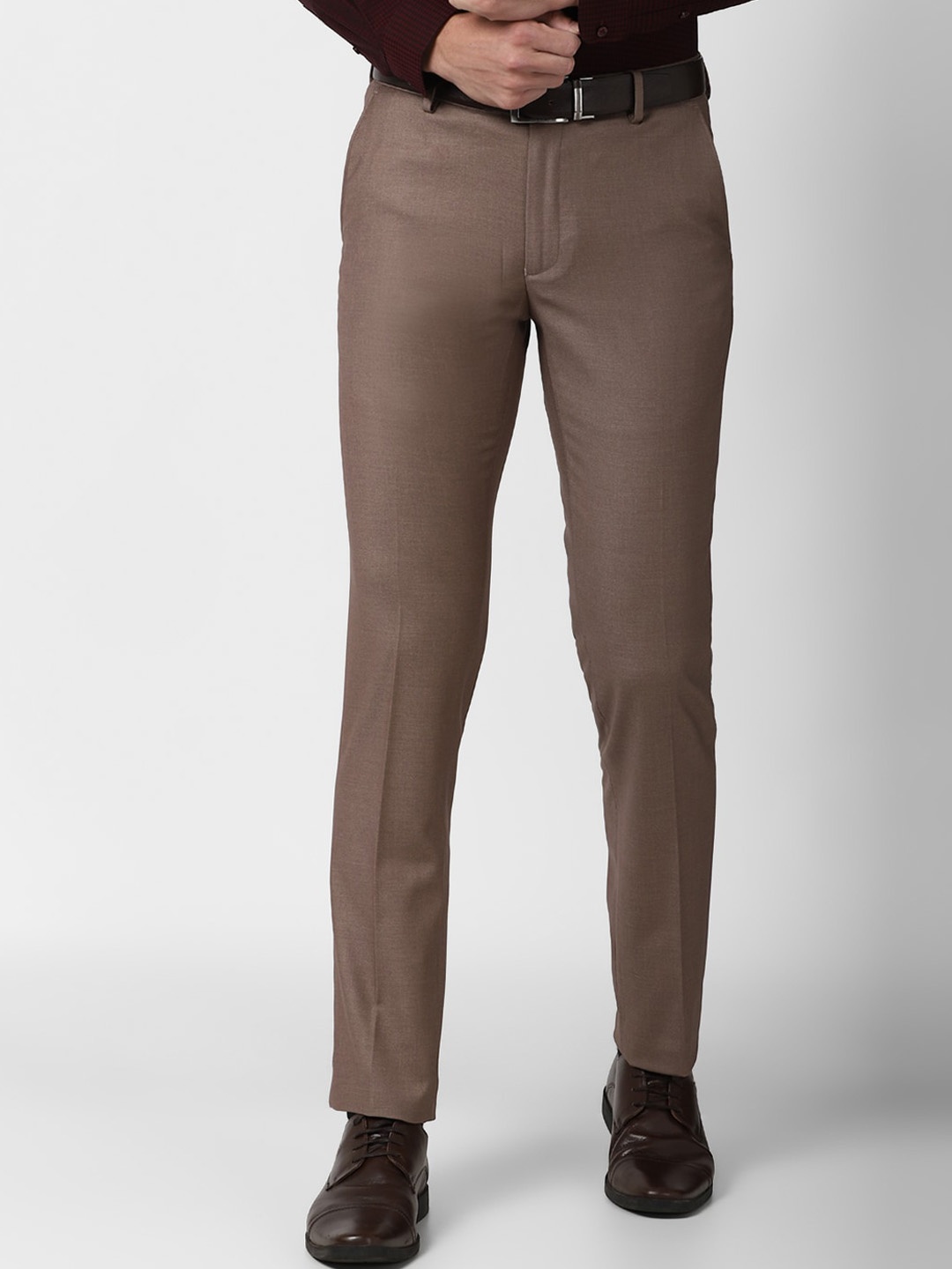 

Peter England Elite Men Brown Slim Fit Trousers