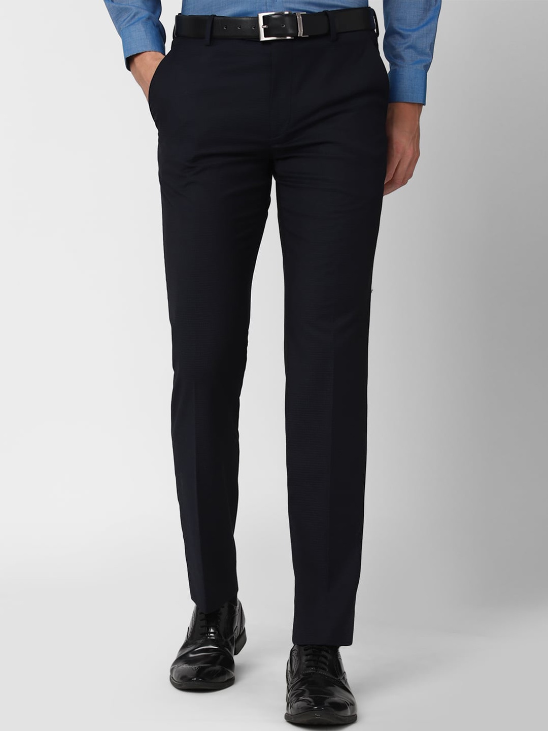 

Van Heusen Men Navy Blue Slim Fit Trousers