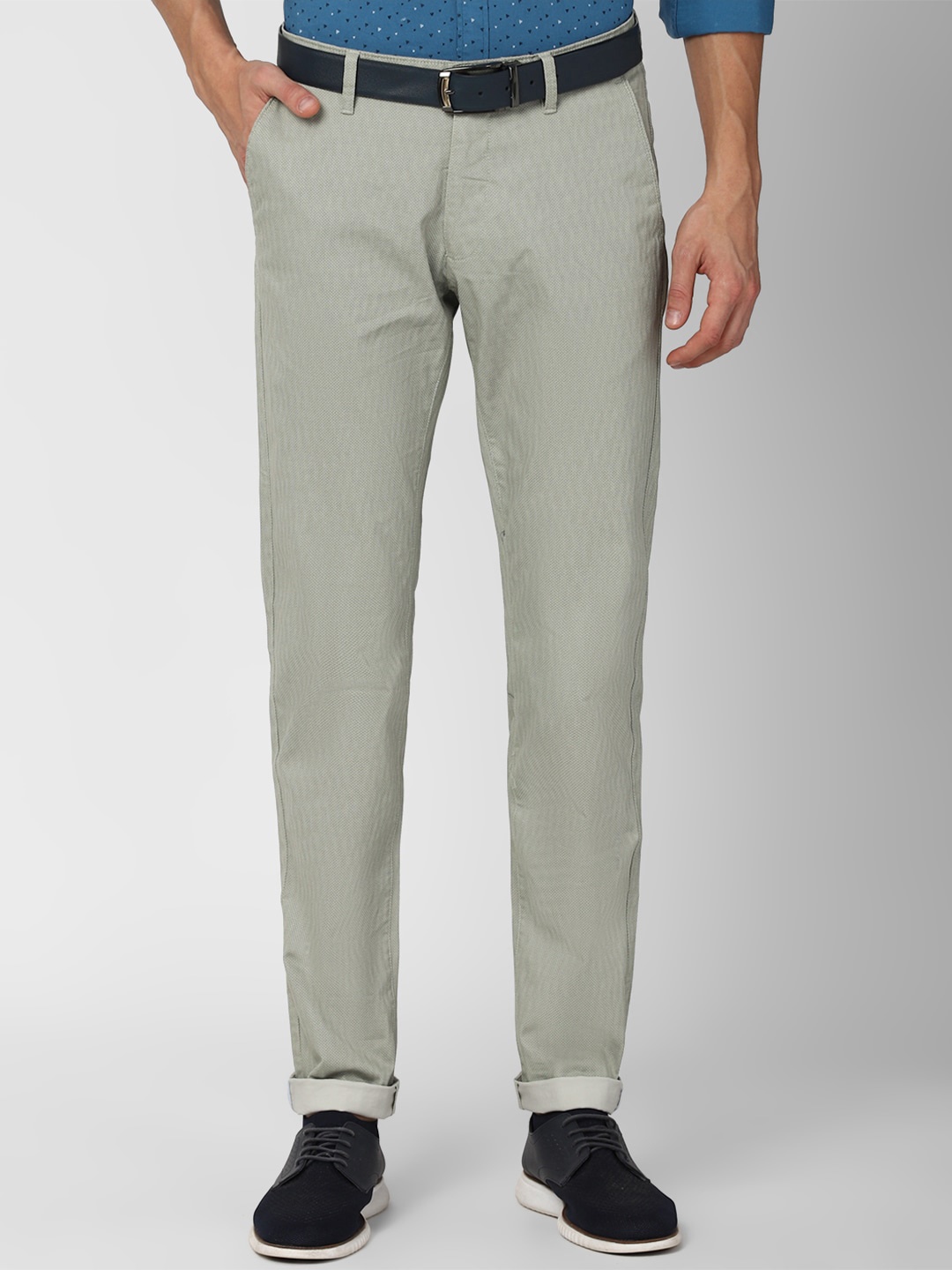 

Van Heusen Sport Men Grey Textured Slim Fit Trousers