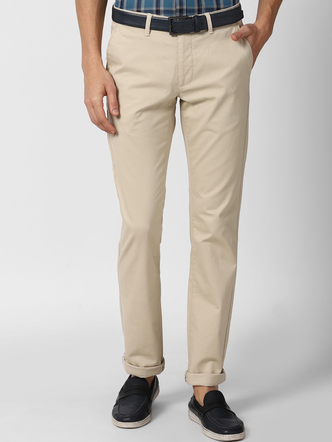 

Van Heusen Sport Men Cream-Coloured Slim Fit Formal Trousers