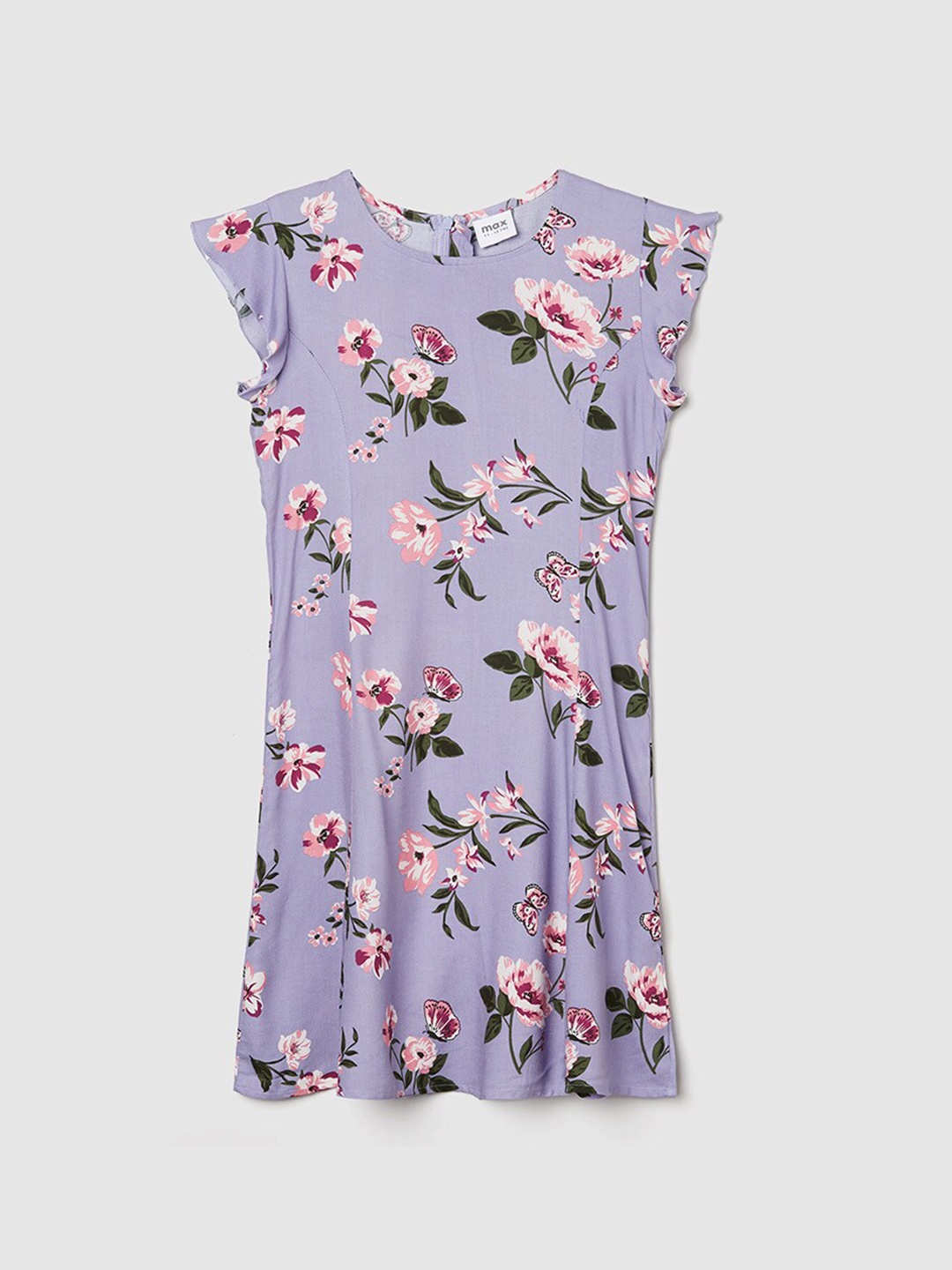 

max Girls Purple Floral A-Line Dress