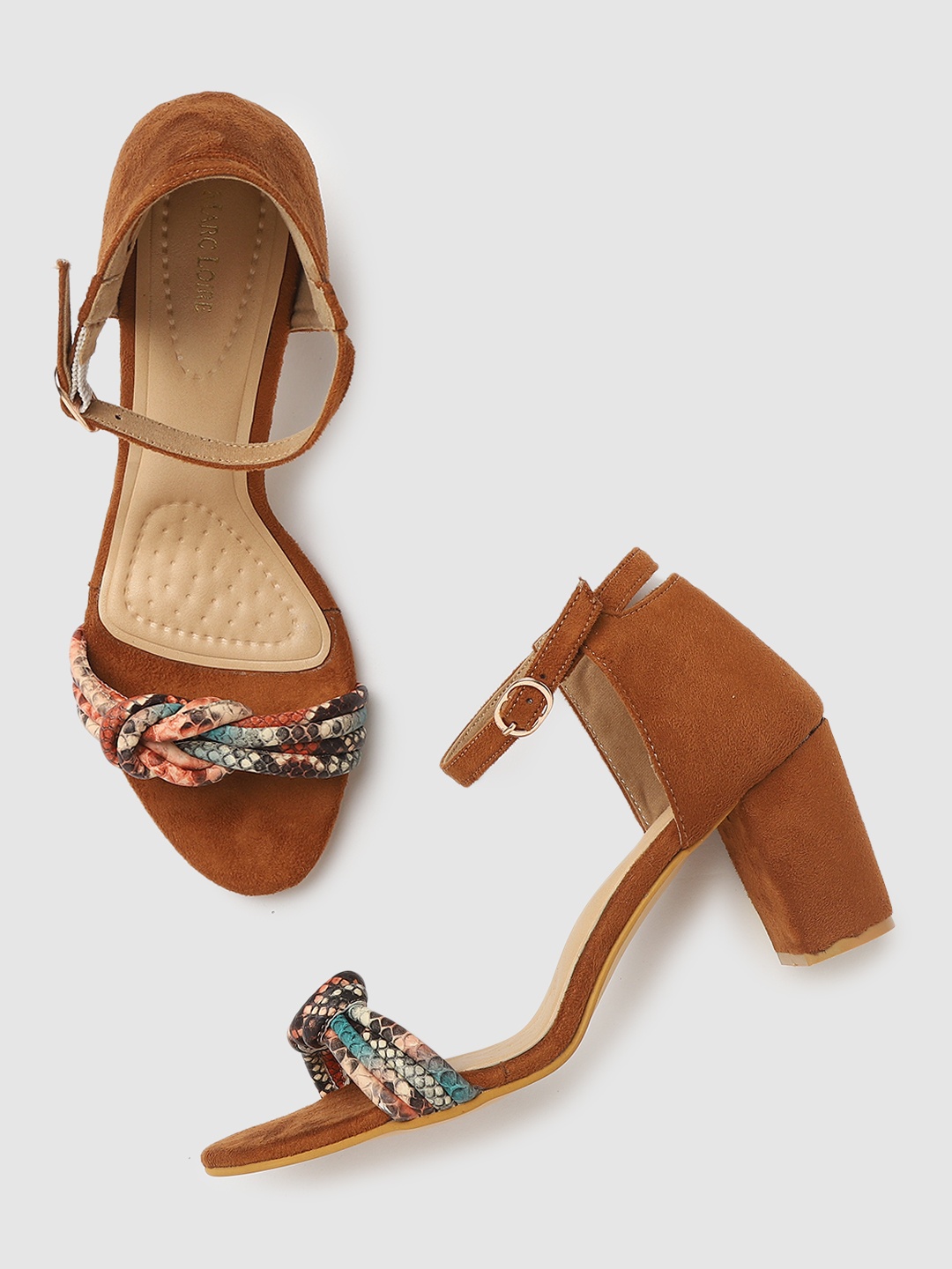 

Marc Loire Tan PU Block Sandals