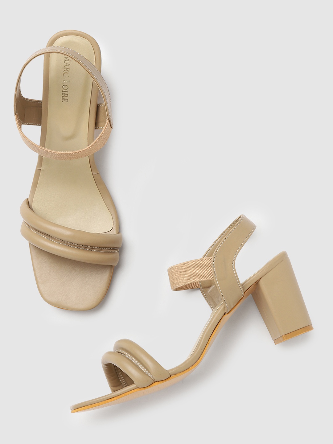 

Marc Loire Beige Textured PU Block Sandals