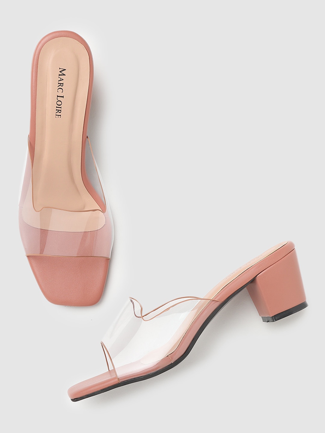 

Marc Loire Women Nude-Coloured PU Block Sandals