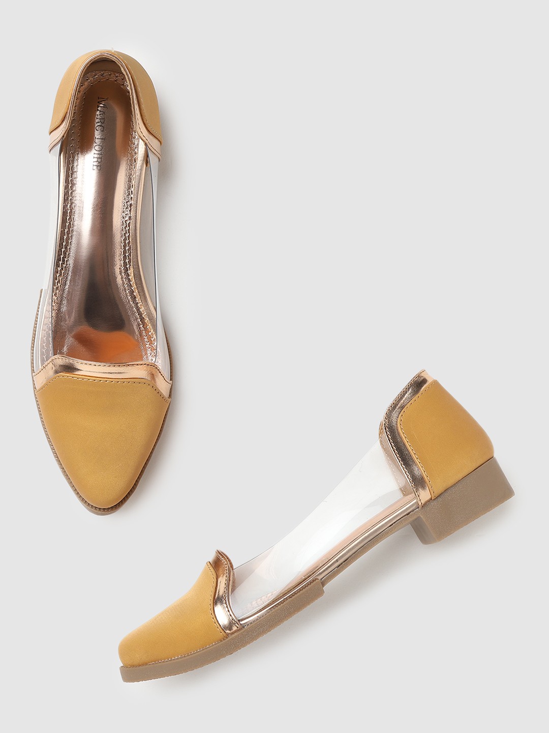 

Marc Loire Women Mustard Yellow Colourblocked Ballerinas Flats