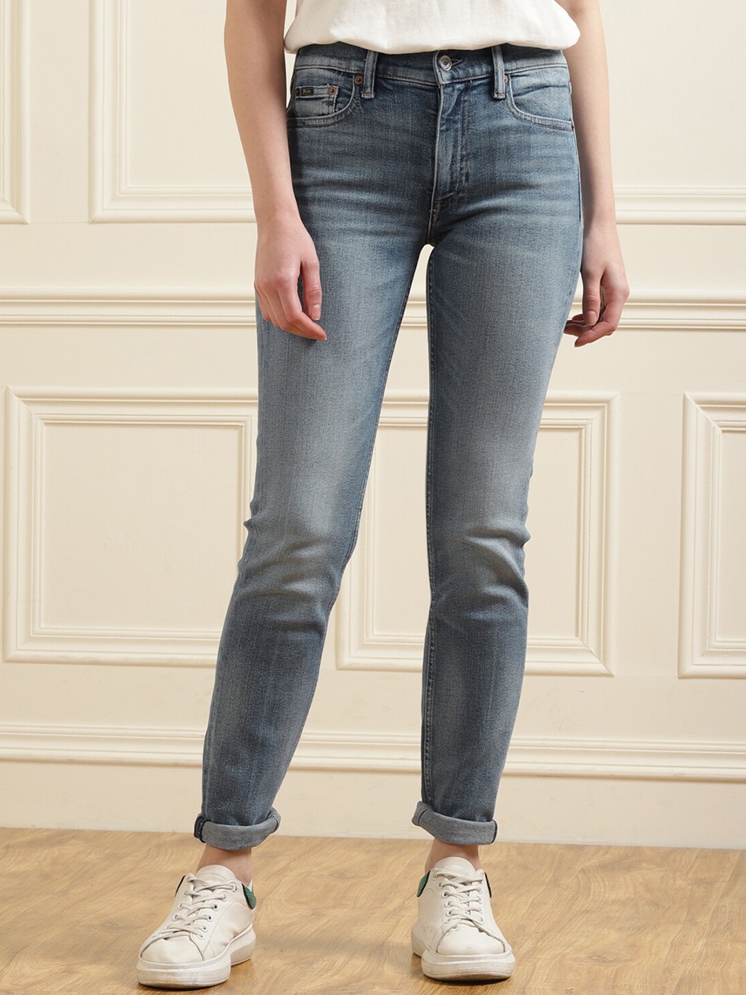 

Polo Ralph Lauren Women Blue Skinny Fit Heavy Fade Jeans