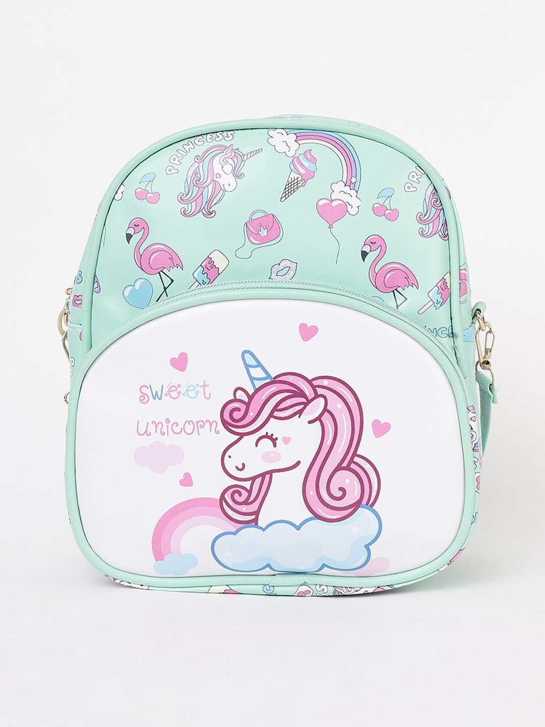 

Ginger by Lifestyle Women Green Graphic Embellished Backpack