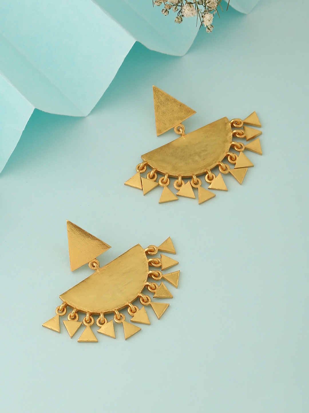 

Mitali Jain Gold-Toned Dome Shaped Drop Earrings