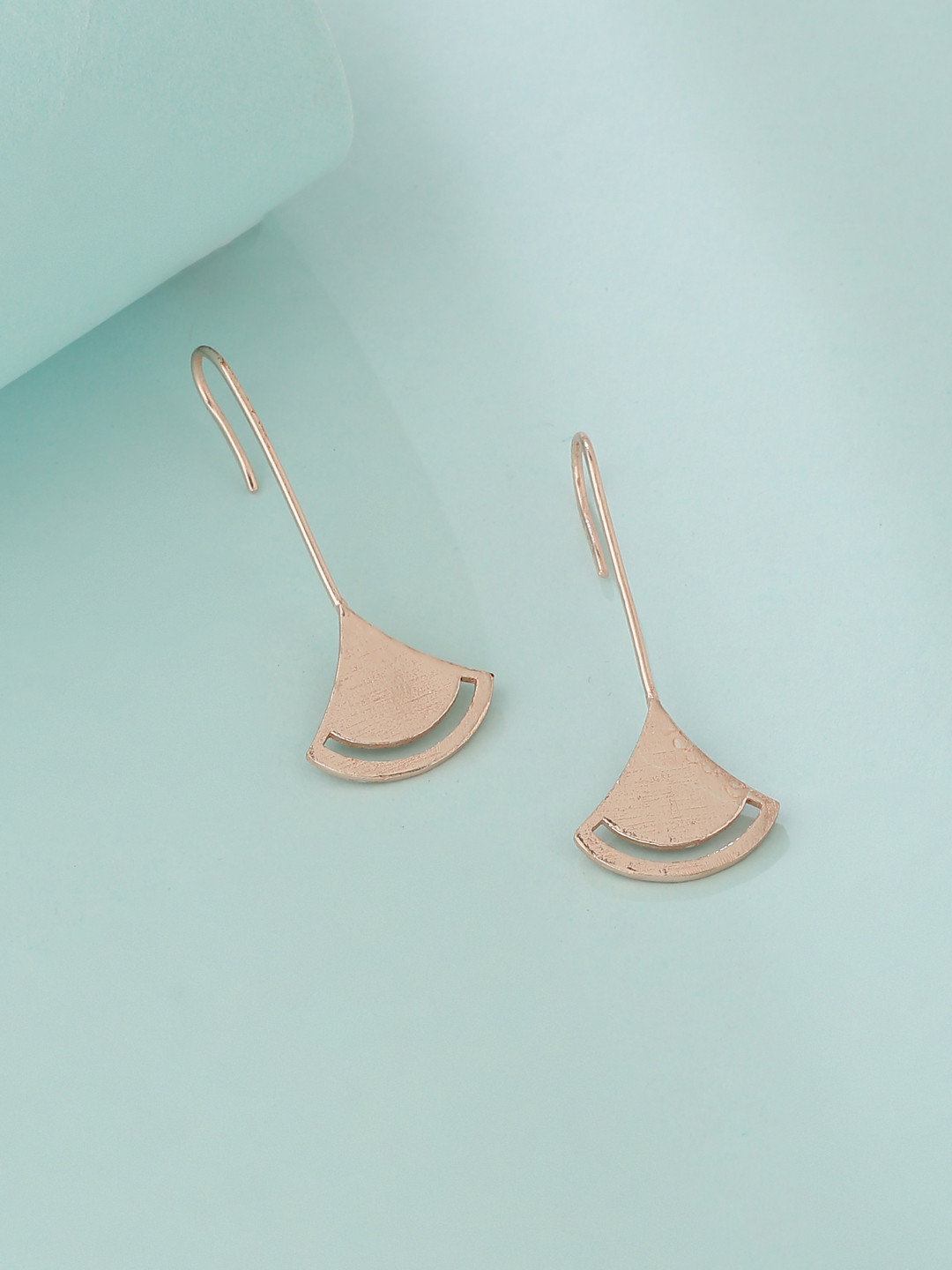 

Mitali Jain Rose Gold Triangular Drop Earrings