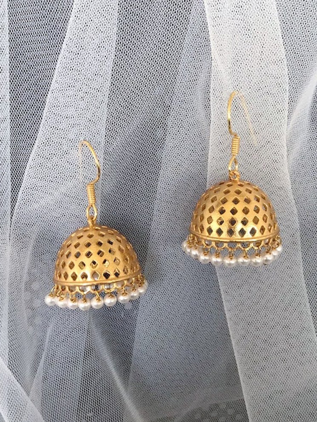 

Mitali Jain Gold-Toned Floral Jhumkas Earrings