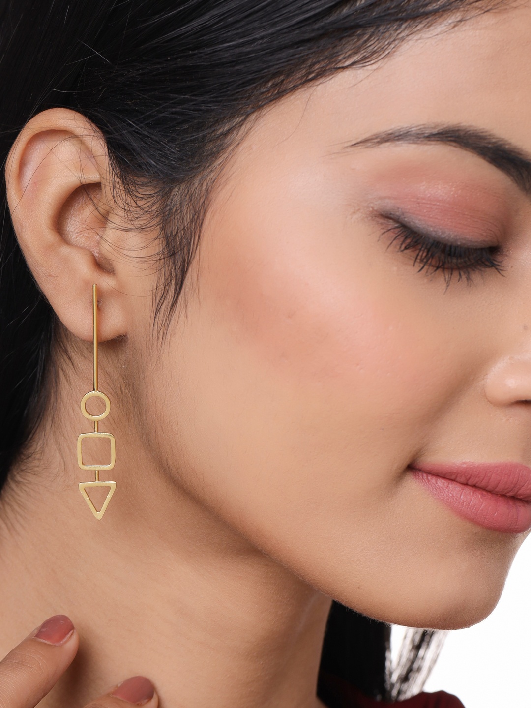 

Mitali Jain Gold-Toned Contemporary Drop Earrings