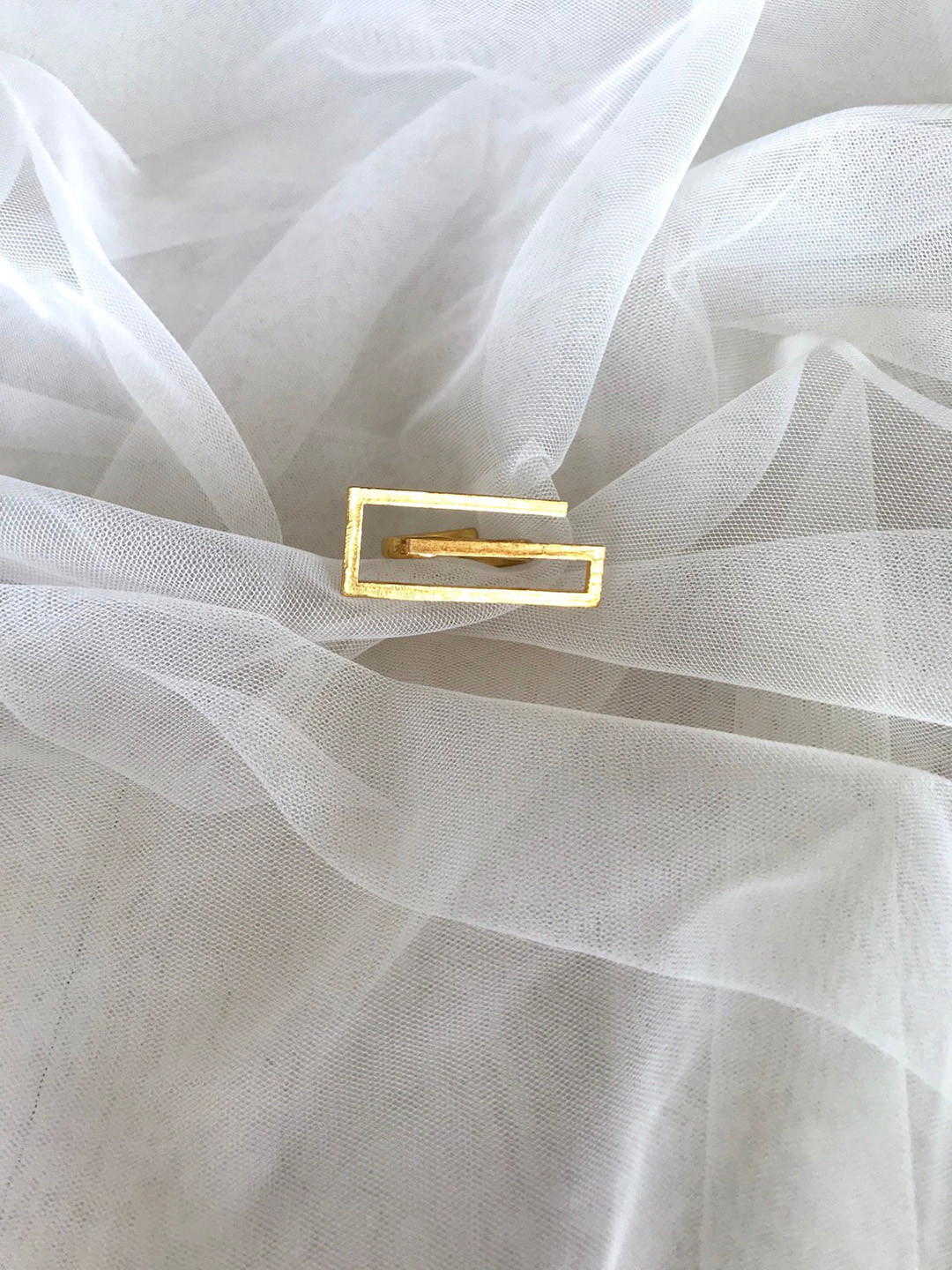 

Mitali Jain Gold-Plated Handcrafted G-Shaped Finger Ring