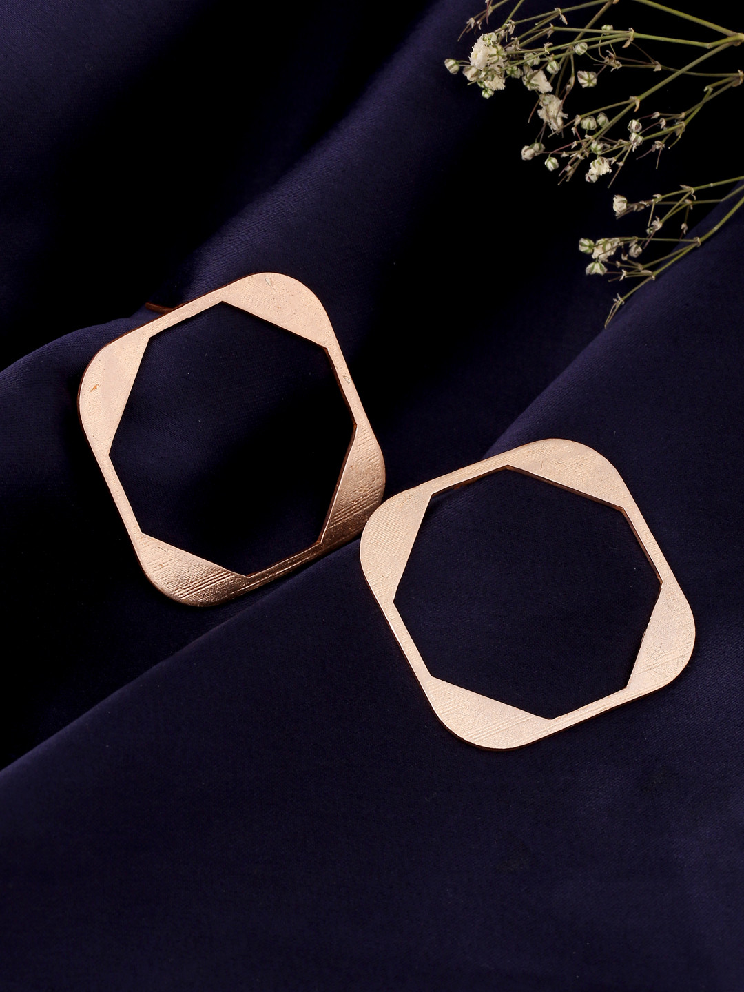 

Mitali Jain Rose Gold Square Hoop Earrings