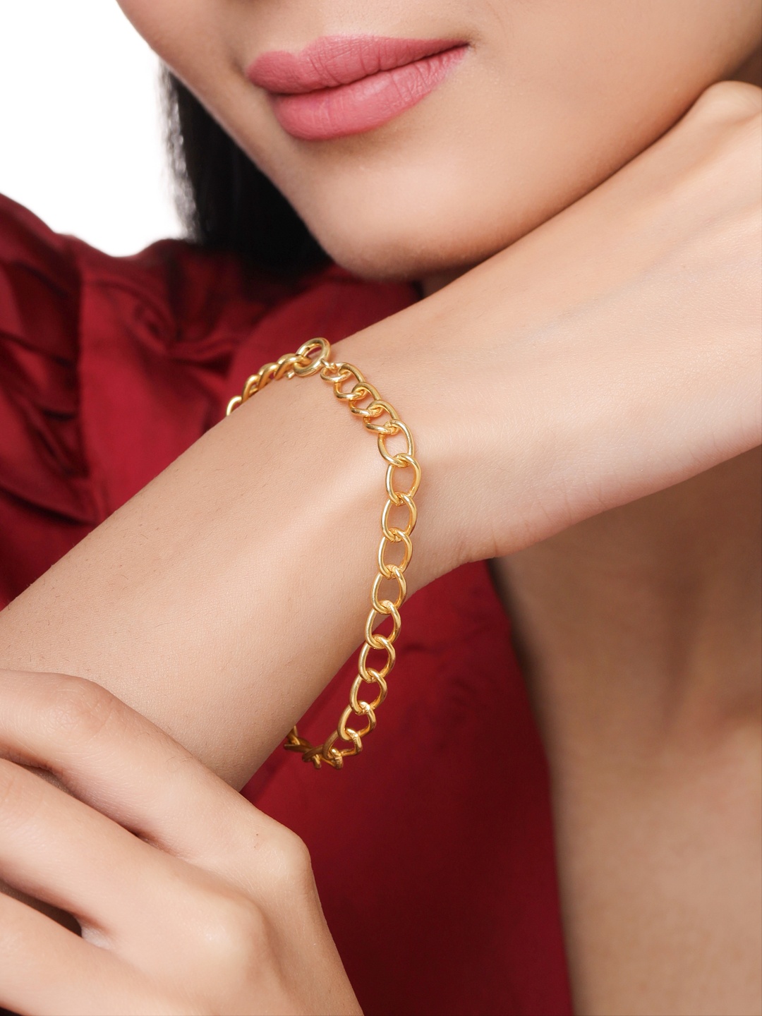 

Mitali Jain Women Brass Gold-Plated Wraparound Bracelet