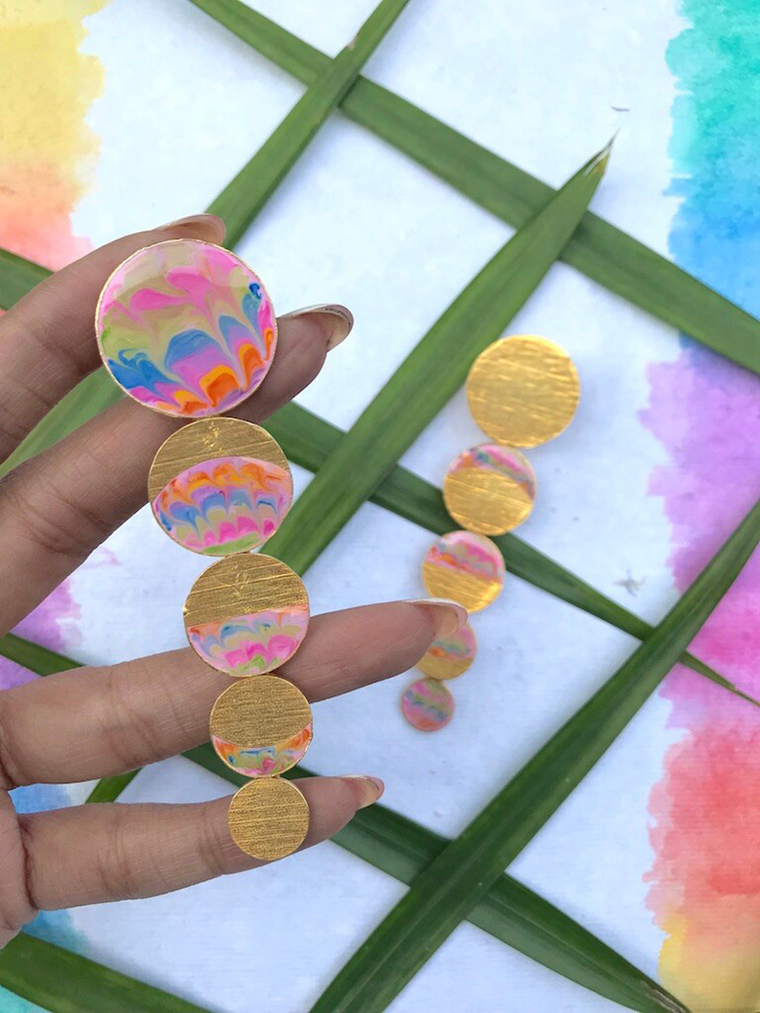 

Mitali Jain Gold-Toned Spherical Pandora Drop Earrings