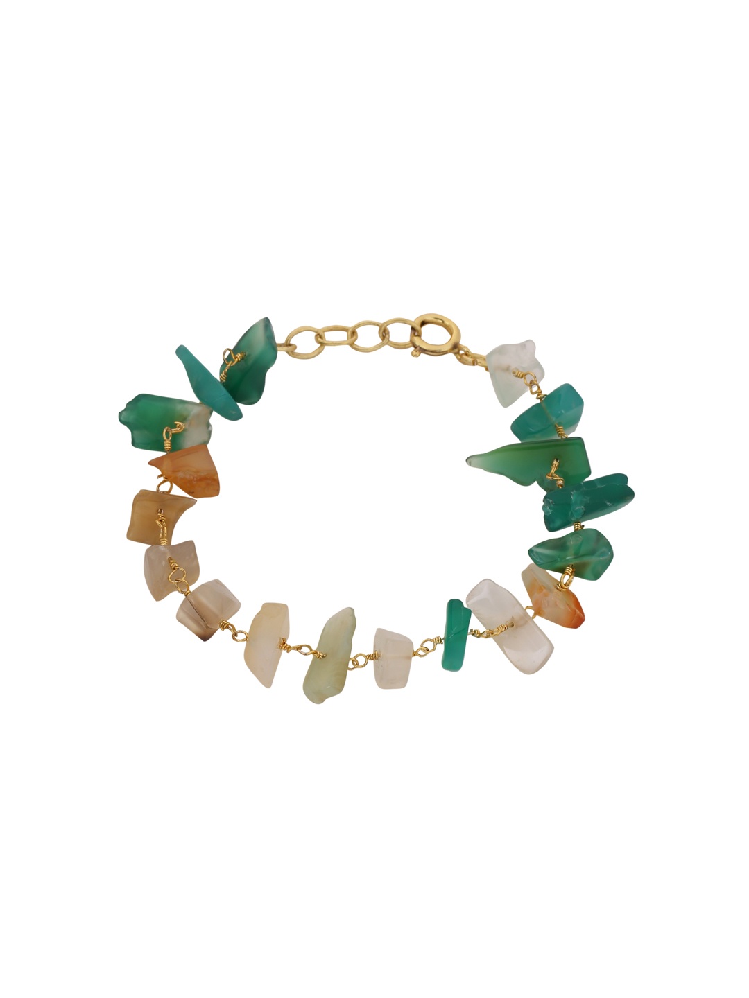 

Mitali Jain Women Brass Gold-Plated Charm Bracelet, Green