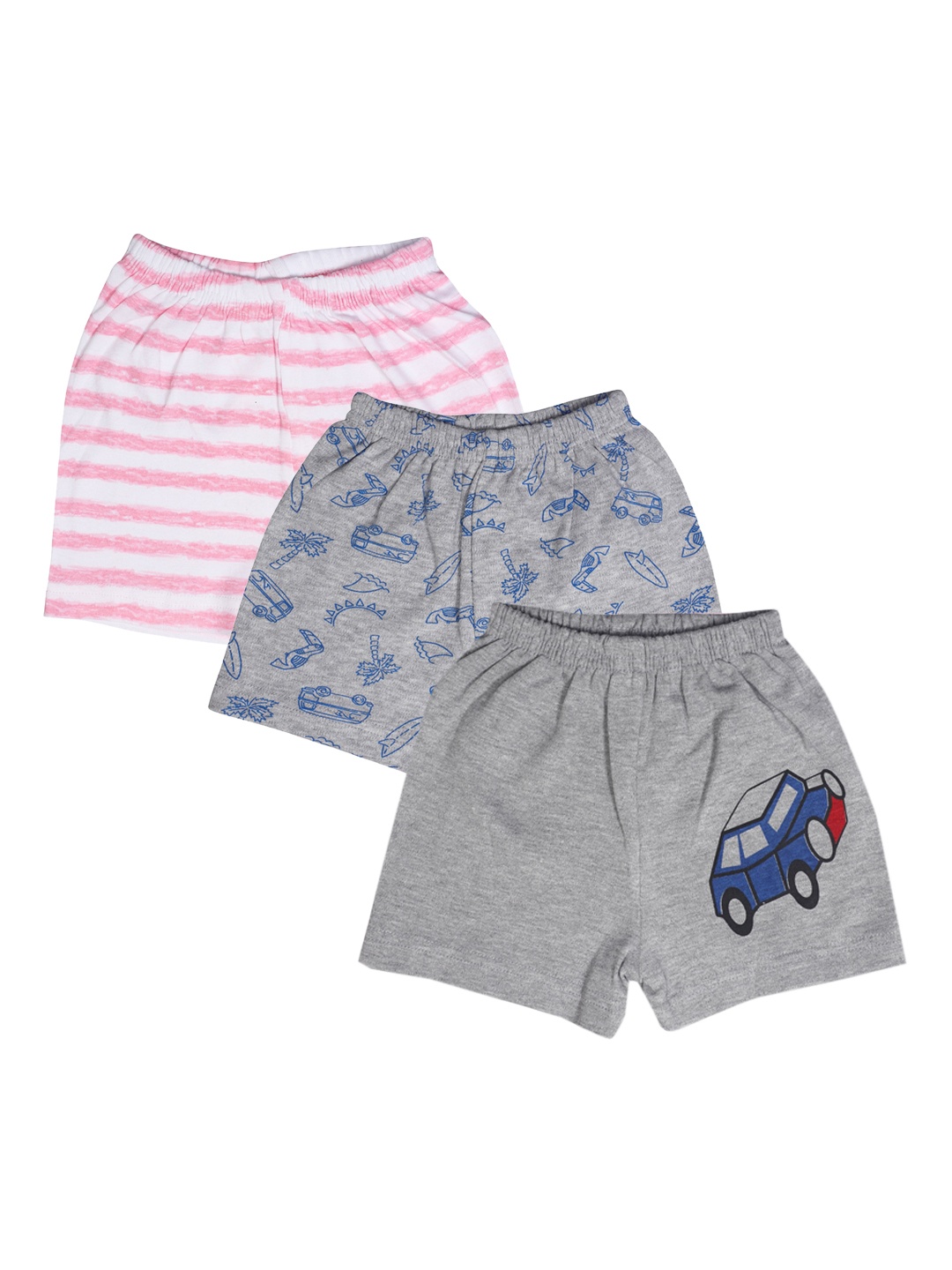 

RIKIDOOS Boys Pack Of 3 Cotton Shorts, Pink