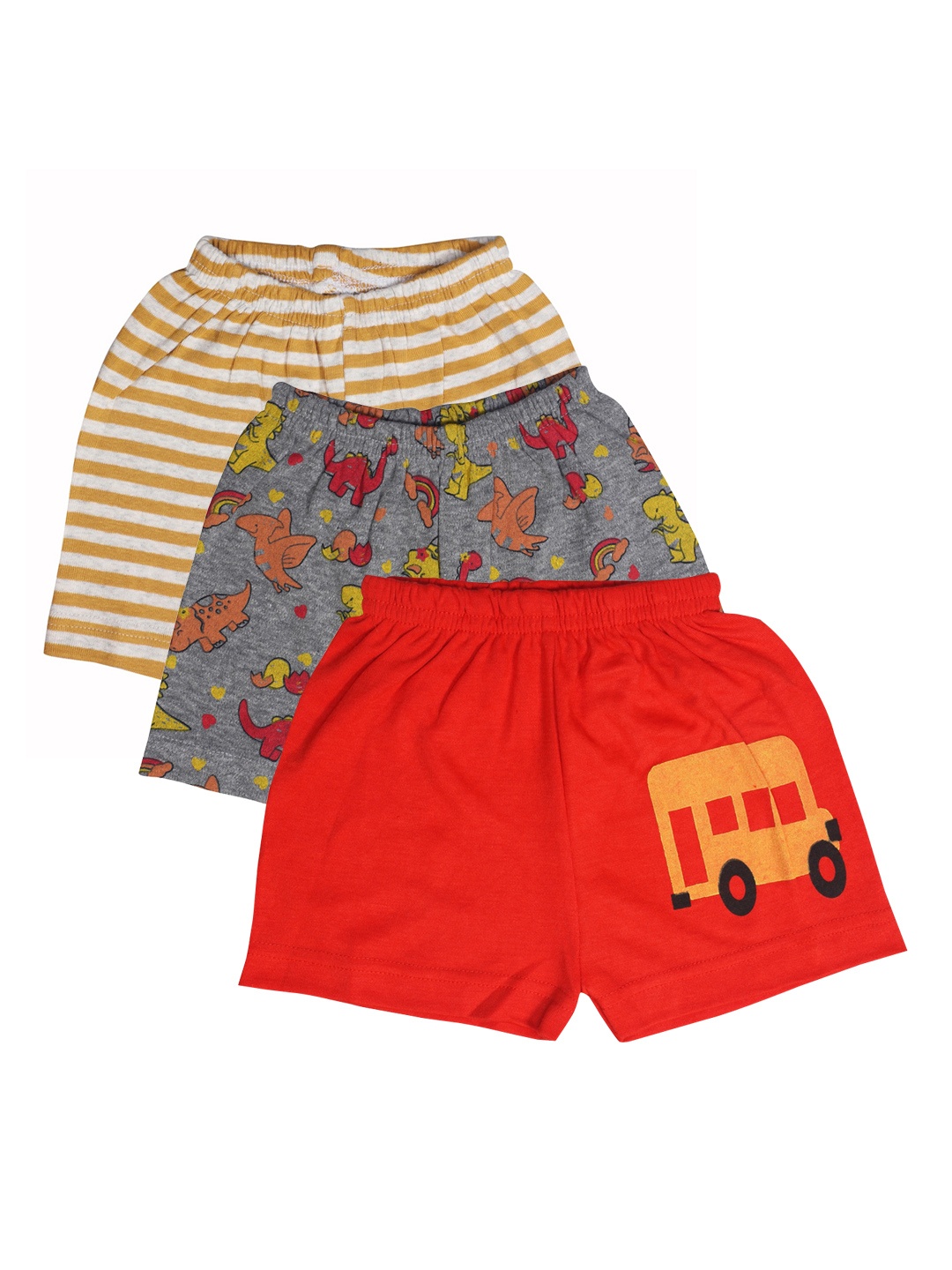 

RIKIDOOS Boys Pack Of 3 Multicoloured Printed Shorts, Multi
