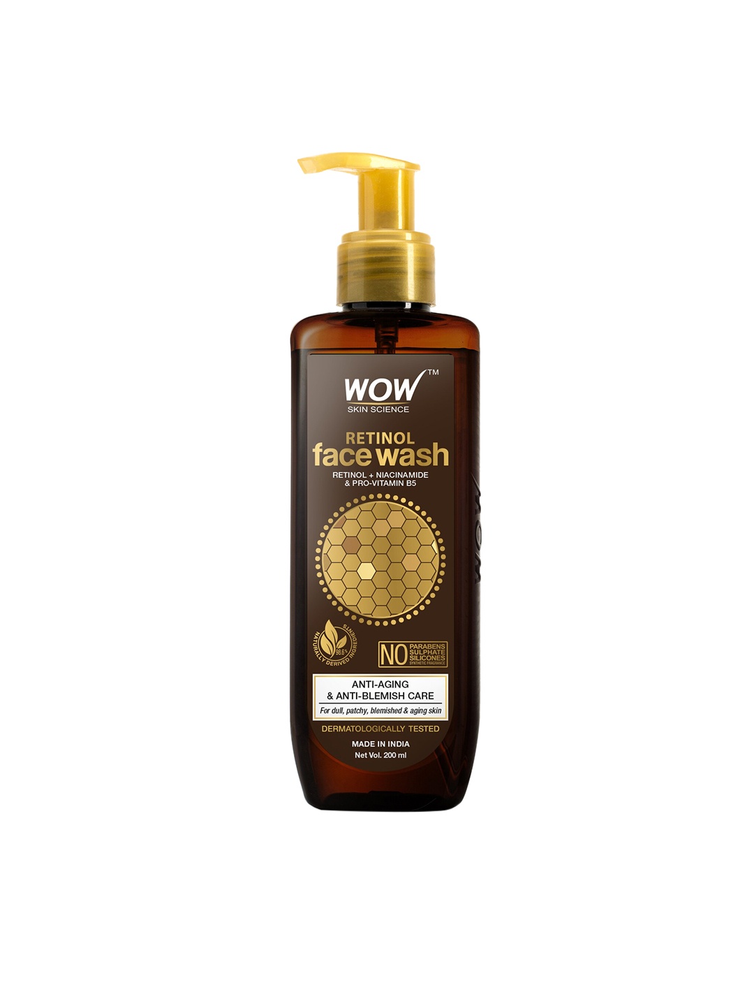 

WOW SKIN SCIENCE Retinol Foaming Face Wash with Argan Oil 200 ml, Brown