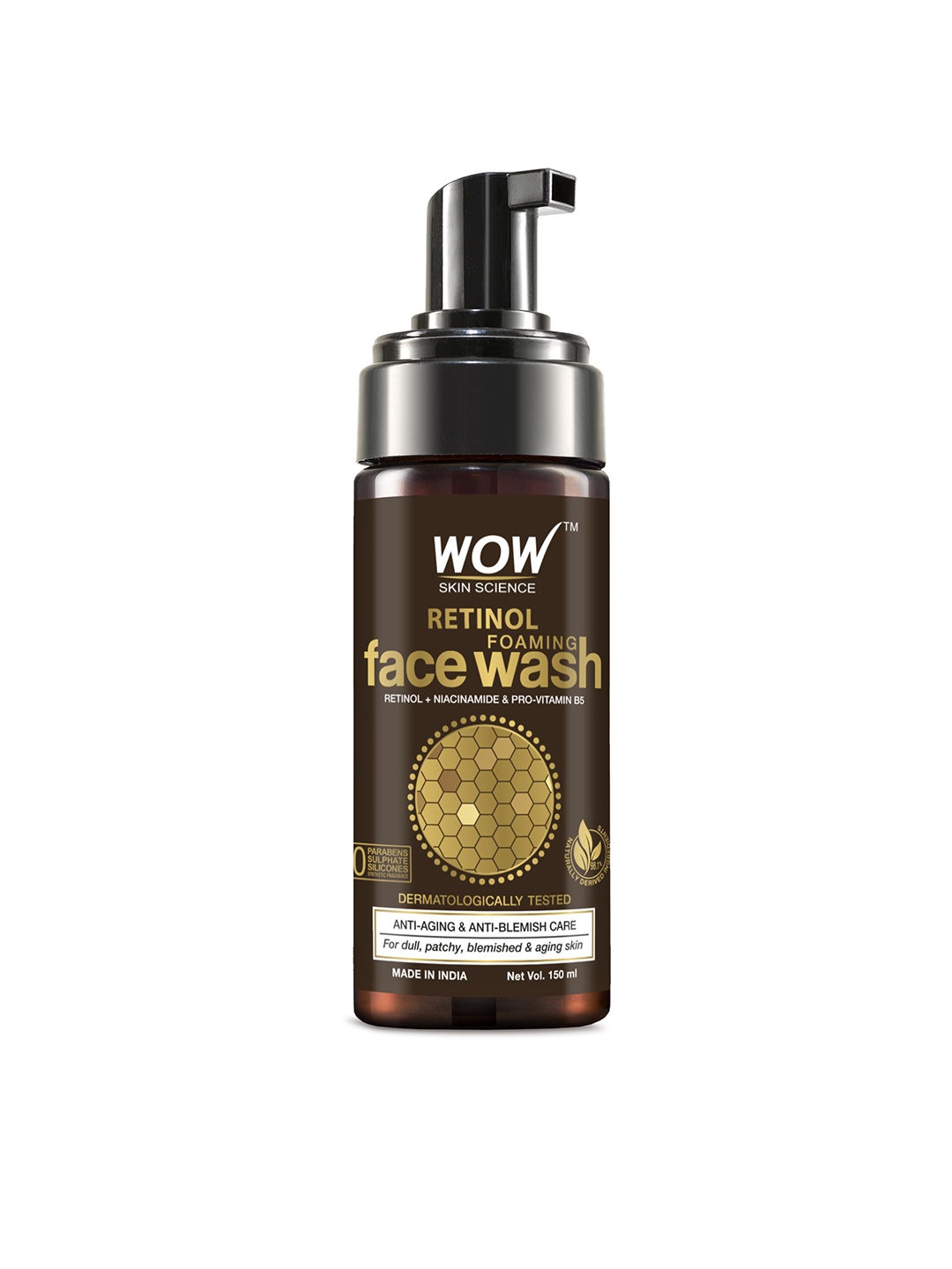 

WOW SKIN SCIENCE Retinol Foaming Face Wash with Argan Oil 150 ml, Brown