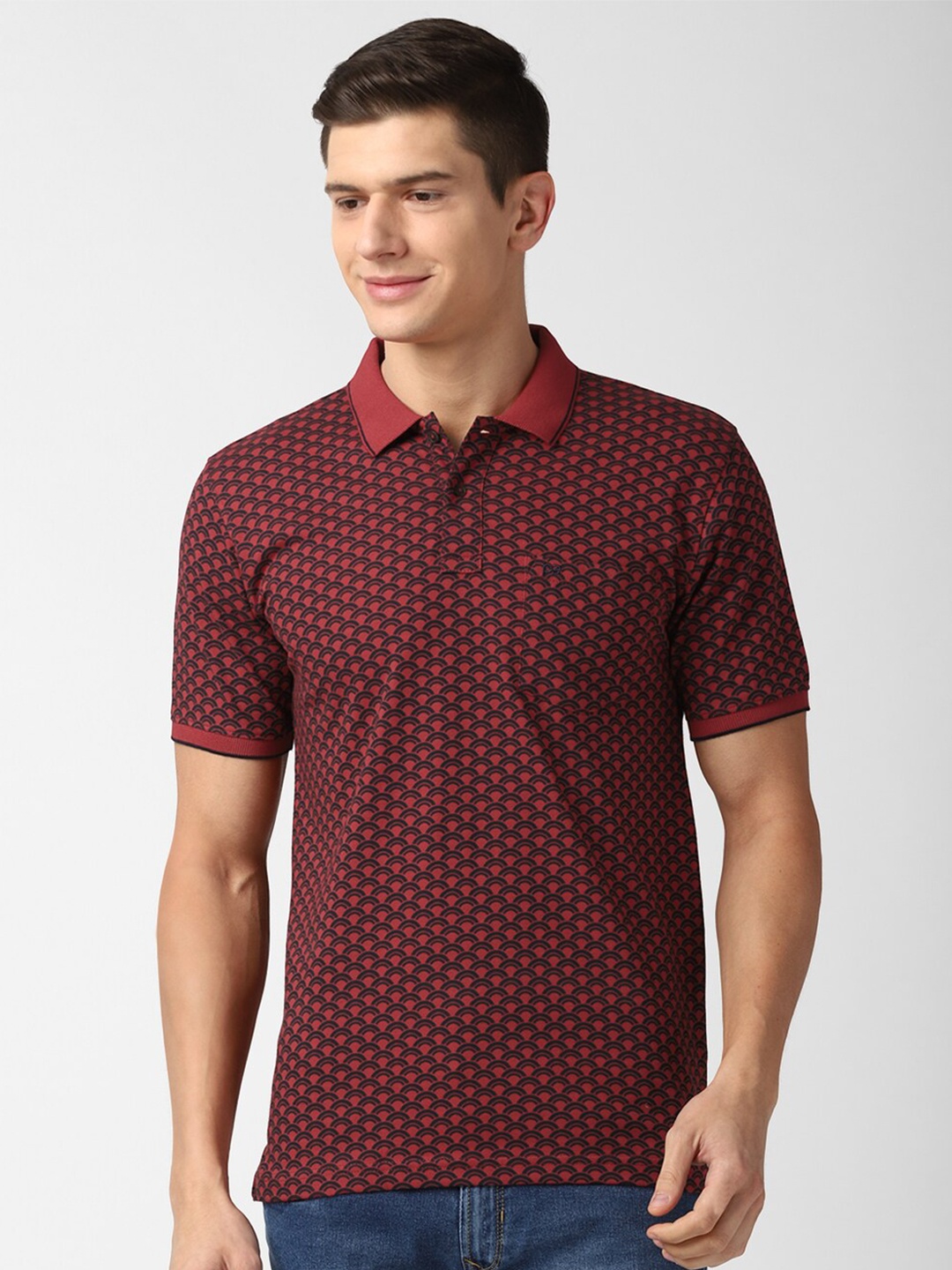 

Peter England Casuals Men Maroon Polo Collar T-shirt