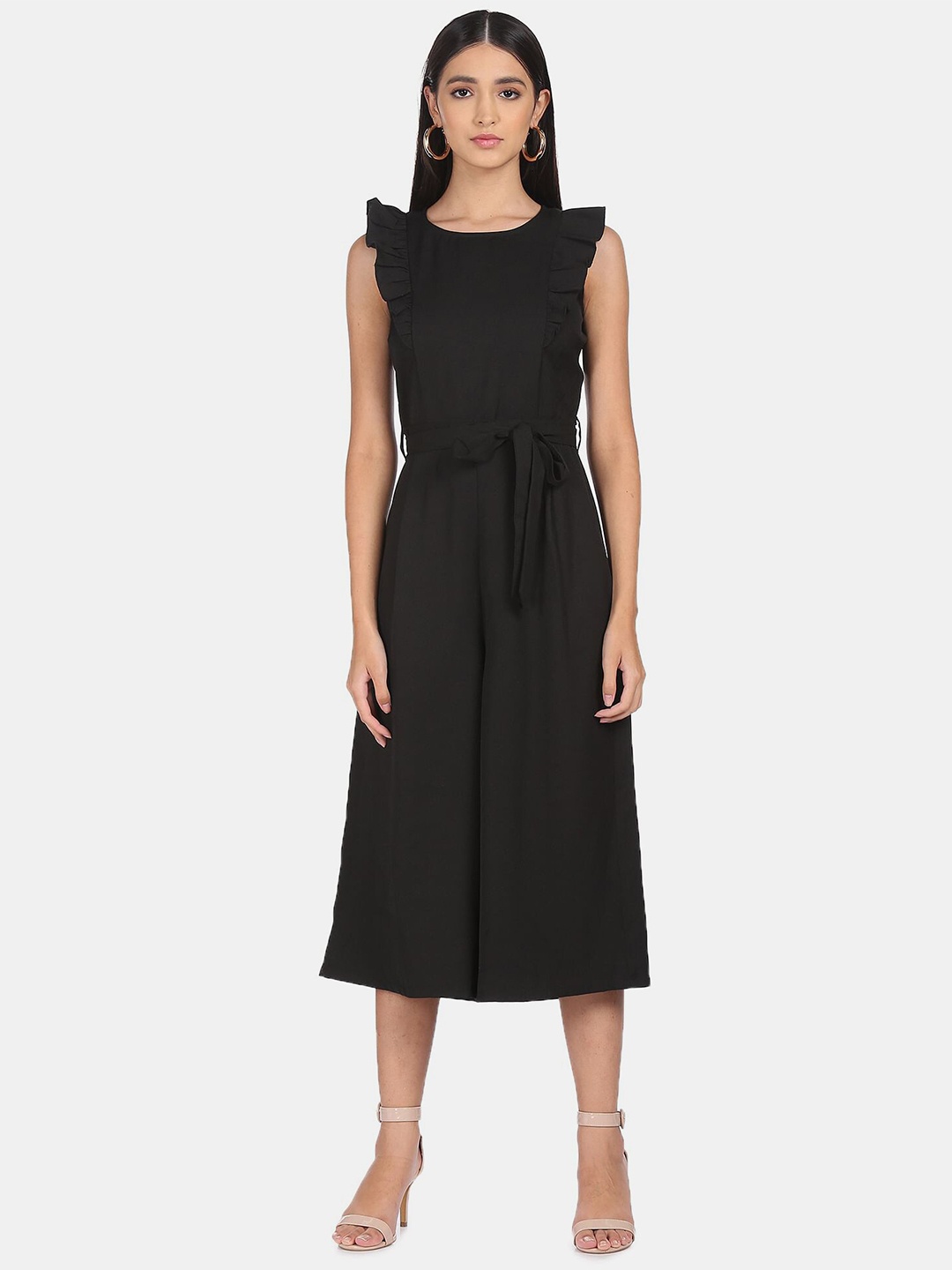 

SHFFL Black Cropped Culotte Jumpsuit