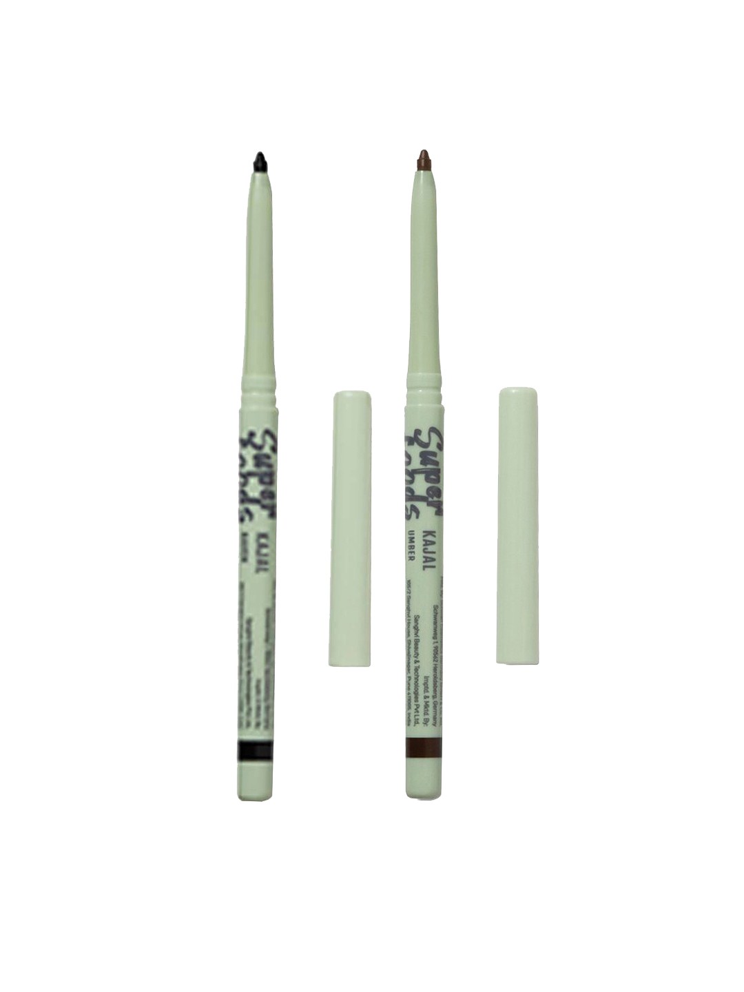 

MyGlamm Set of 2 Superfoods Kajals - Raven & Umber, Brown