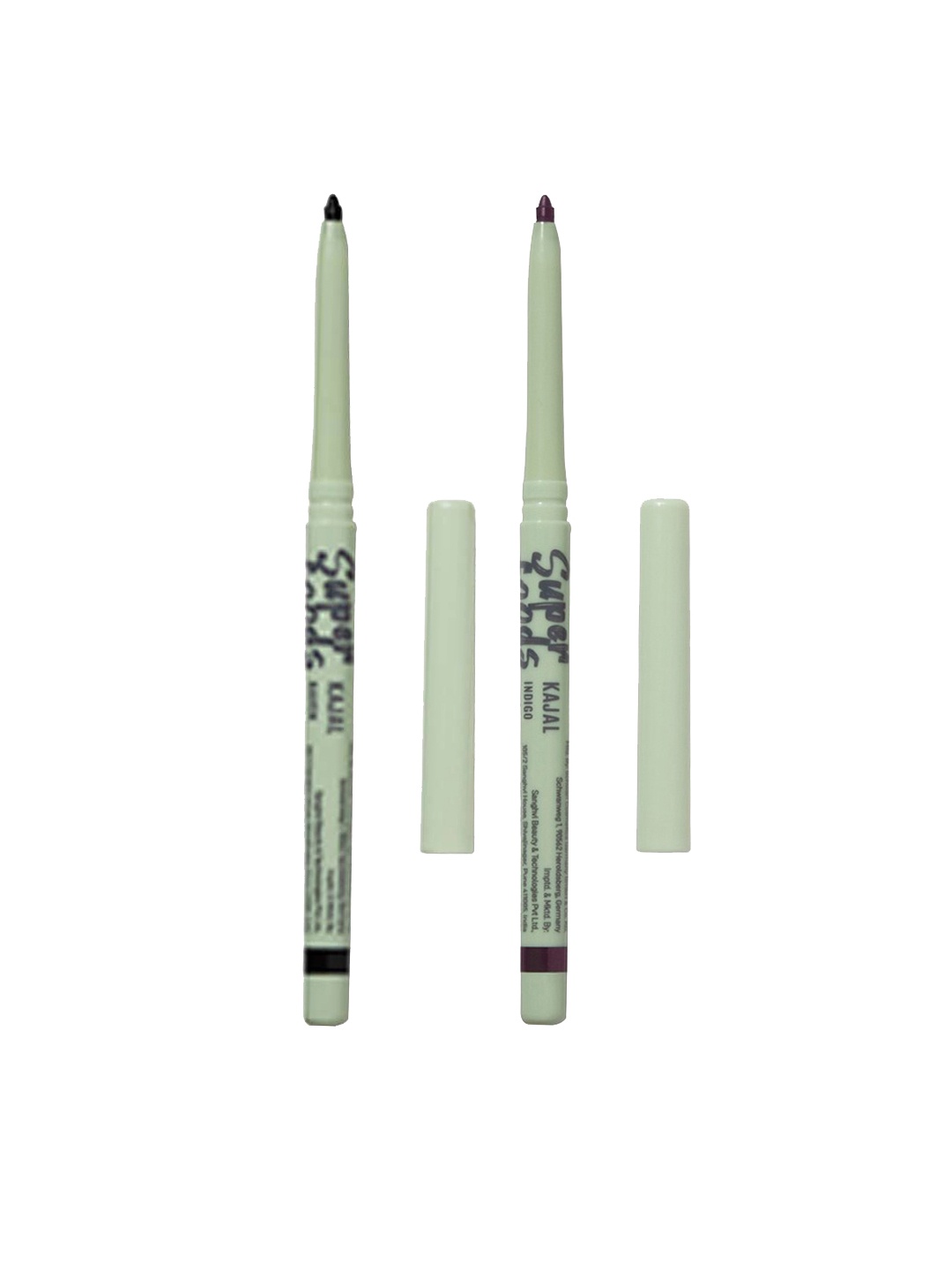 

MyGlamm Set of 2 Superfoods Kajals - Indigo & Raven, Purple