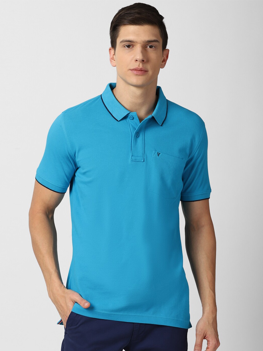 

Van Heusen Sport Men Blue Polo Collar Pure Cotton T-shirt