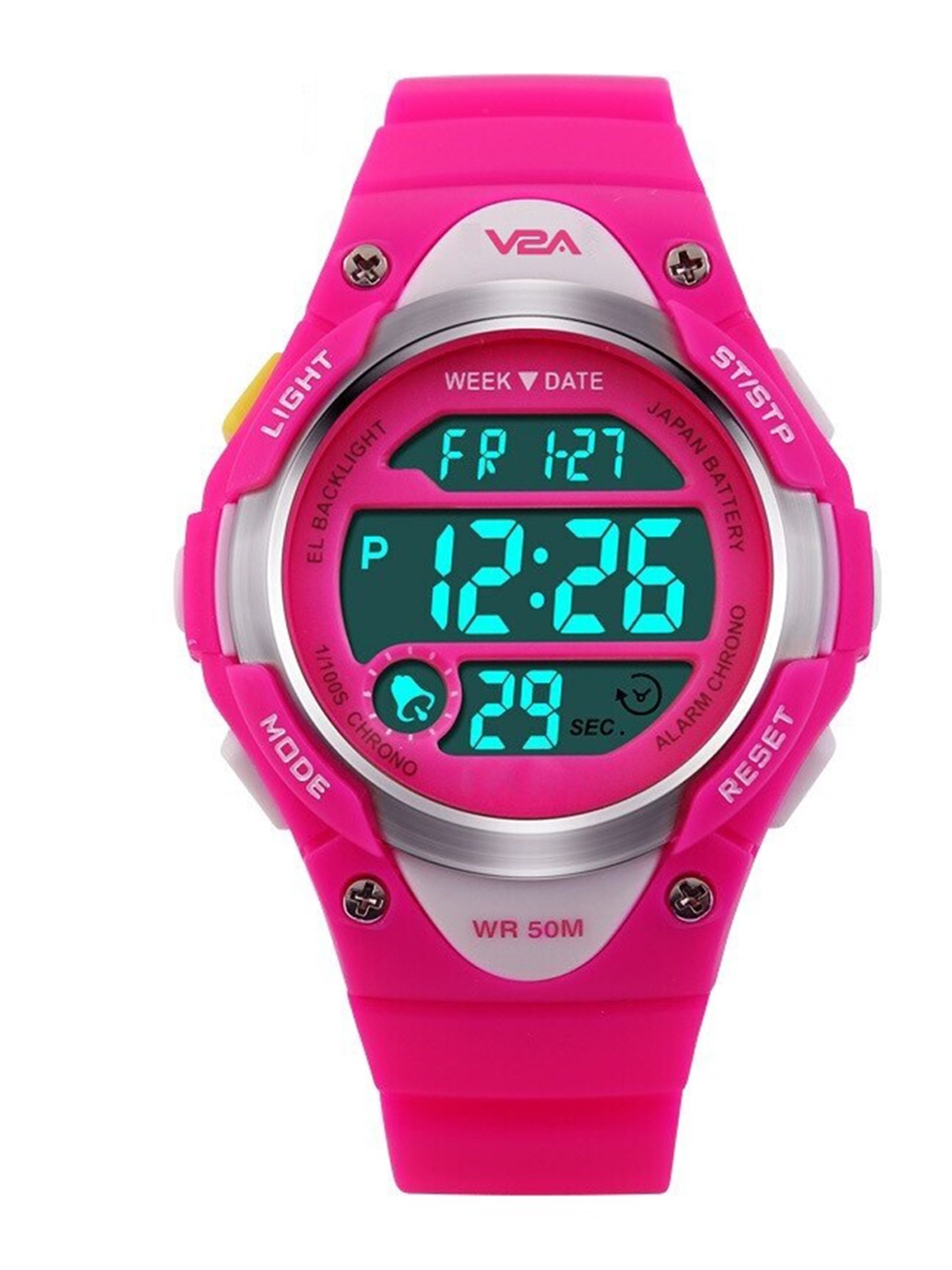 

V2A Unisex Kids Pink Dial & Pink Straps Digital Multi Function Watch