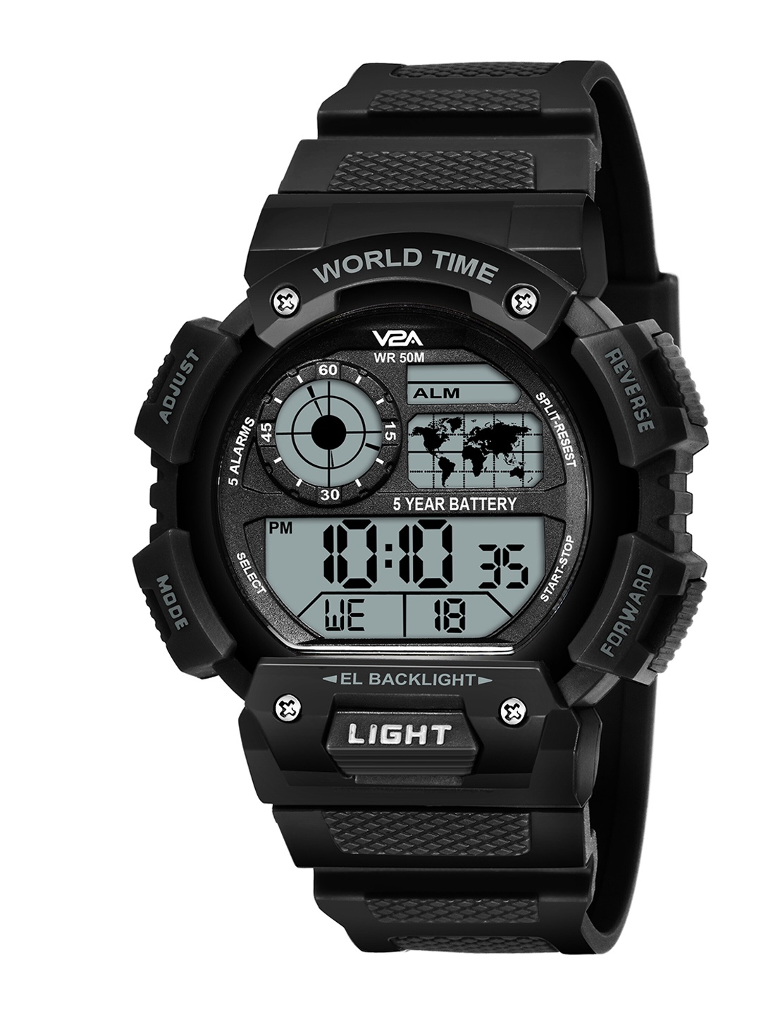 

V2A Men Black Dial & Black Straps Digital Multi Function Watch