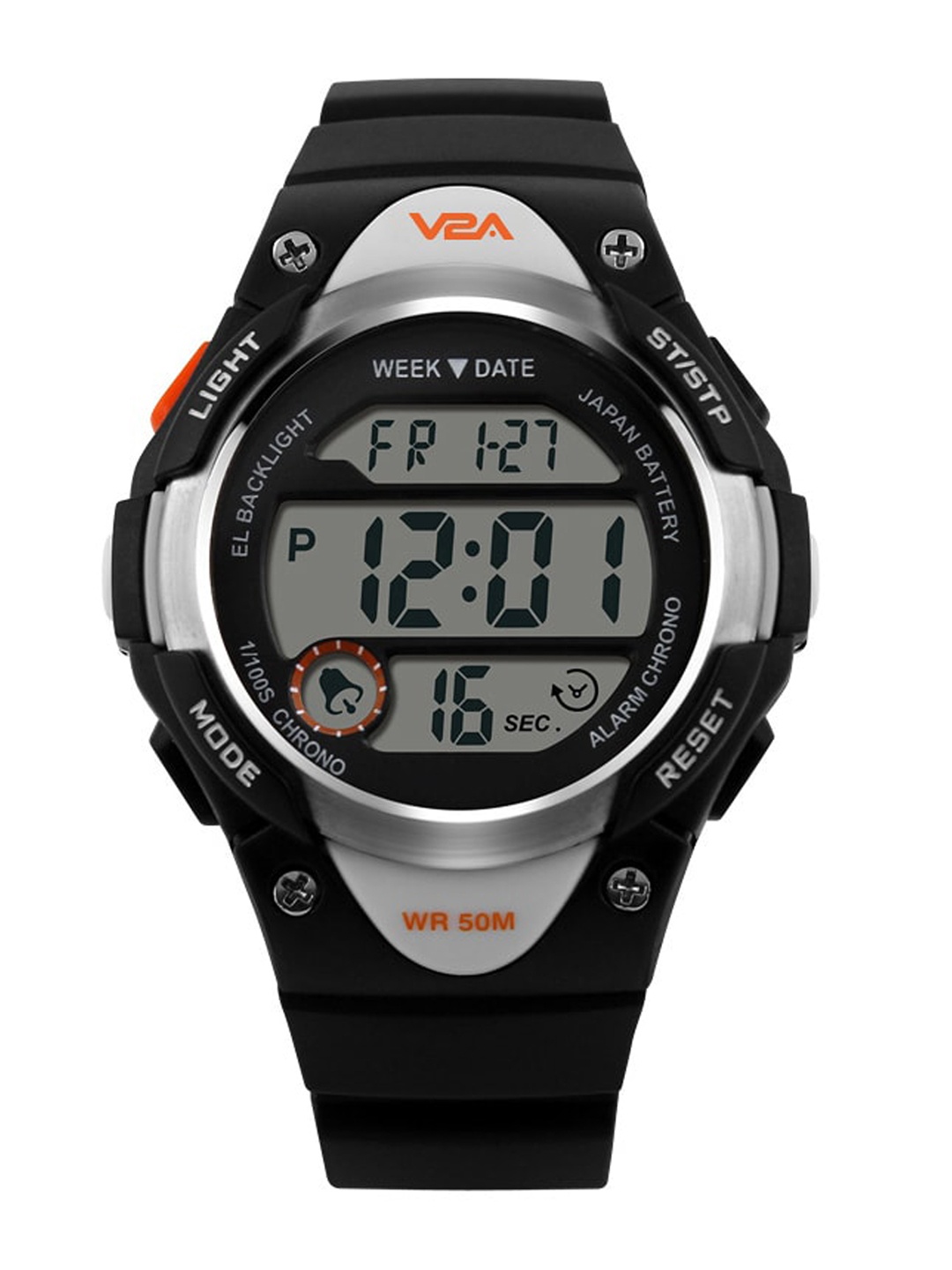 

V2A Unisex Kids Black Dial & Black Textured Straps Multi Function Digital Watch