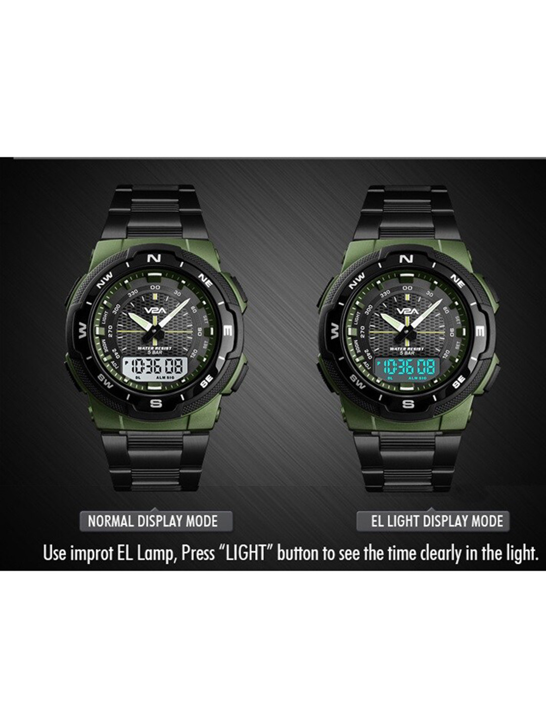 

V2A Men Black Dial & Black Straps Analogue and Digital Chronograph Watch SK-1370
