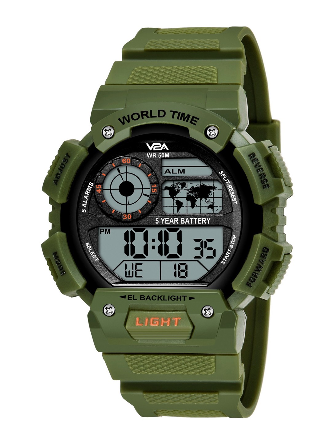 

V2A Men Green Dial & Green Straps Digital Multi Function Watch