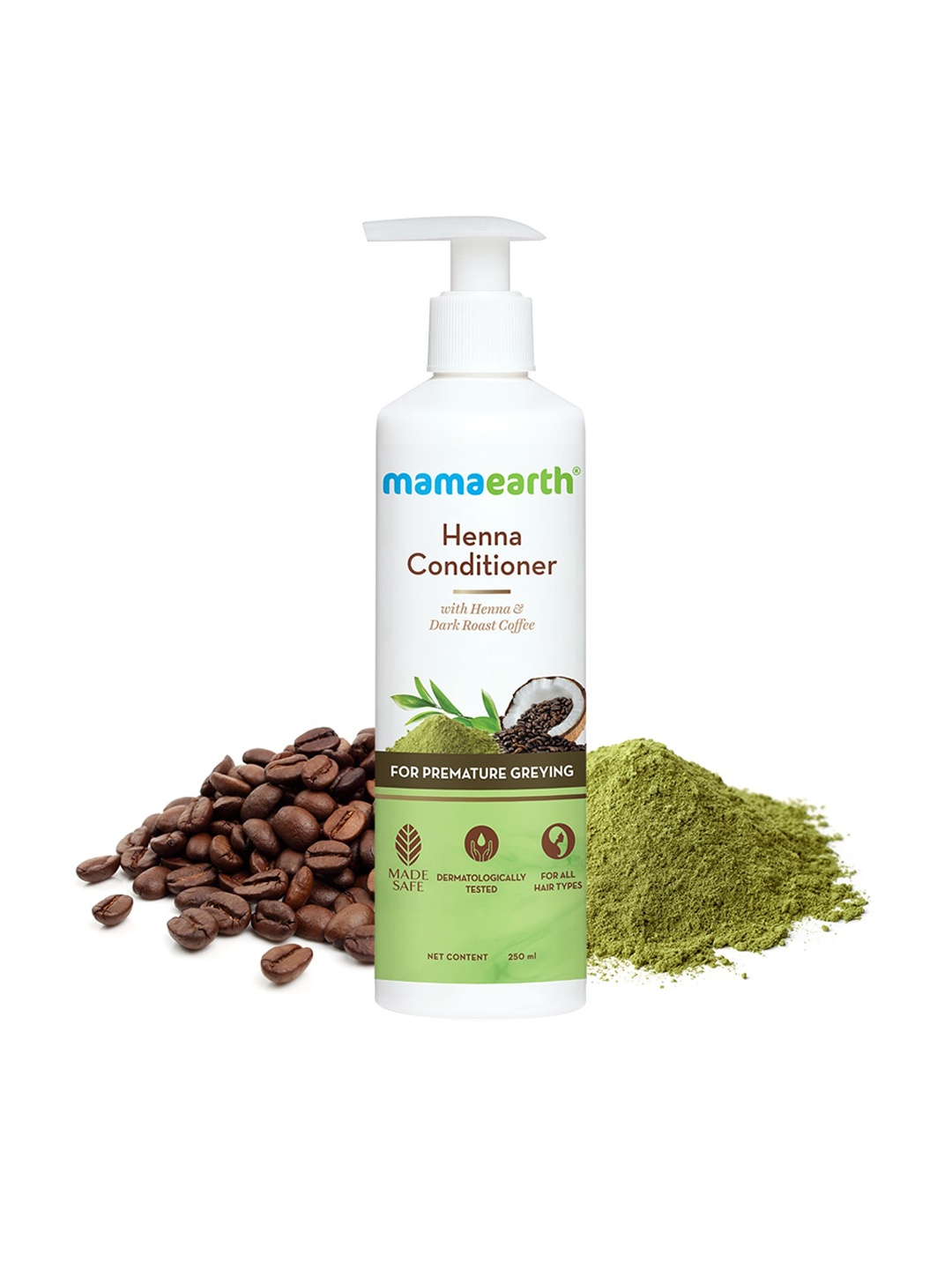 

Mamaearth Henna Conditioner with Dark Roast Coffee for Premature Greying - 250ml, White