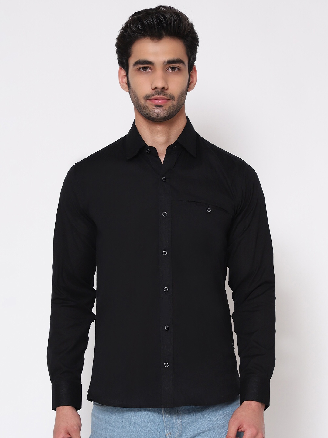 

SHIRT THEORY Men Black Casual Shirt