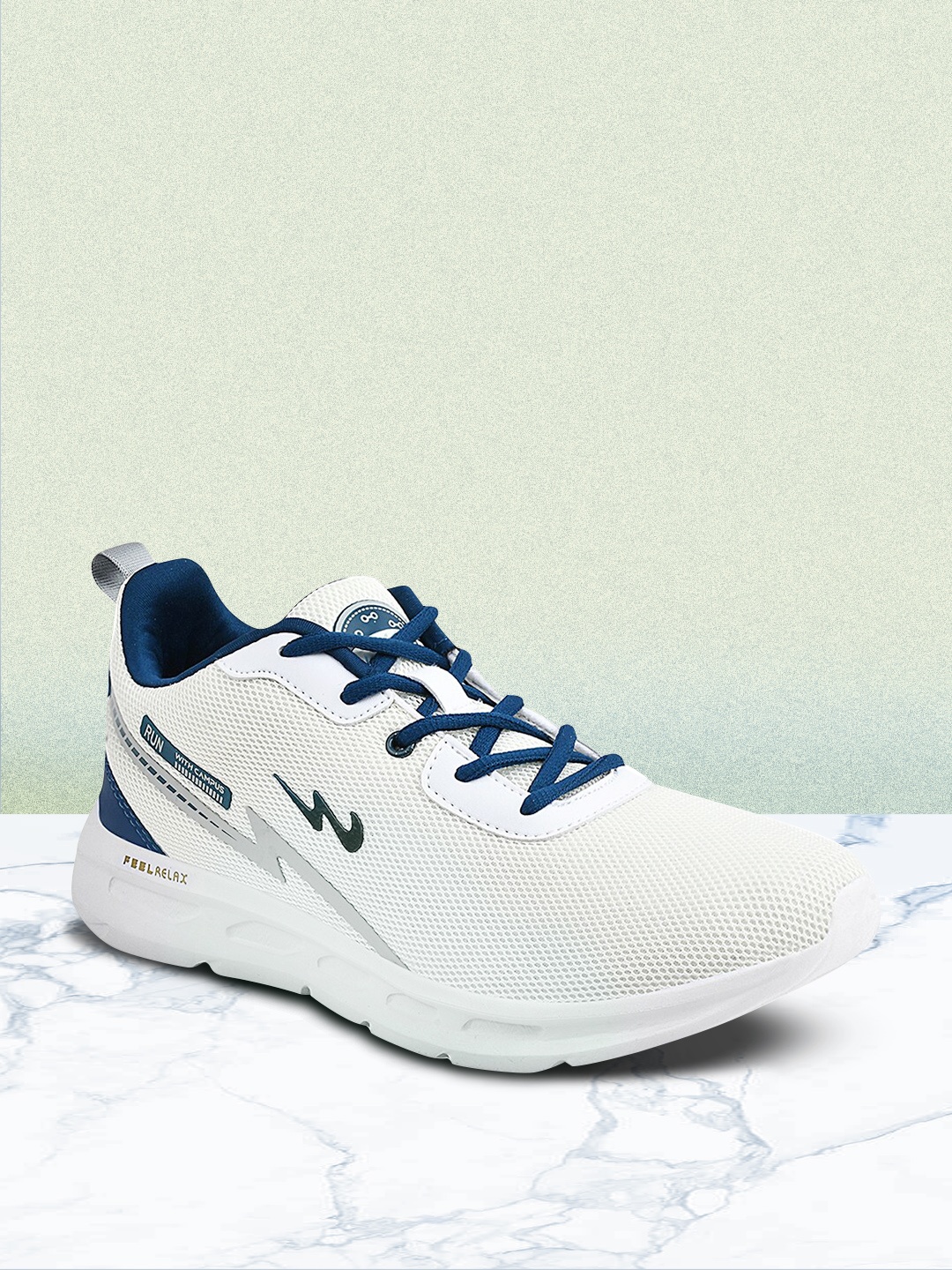 

Campus Men Off White Mesh Running Shoes